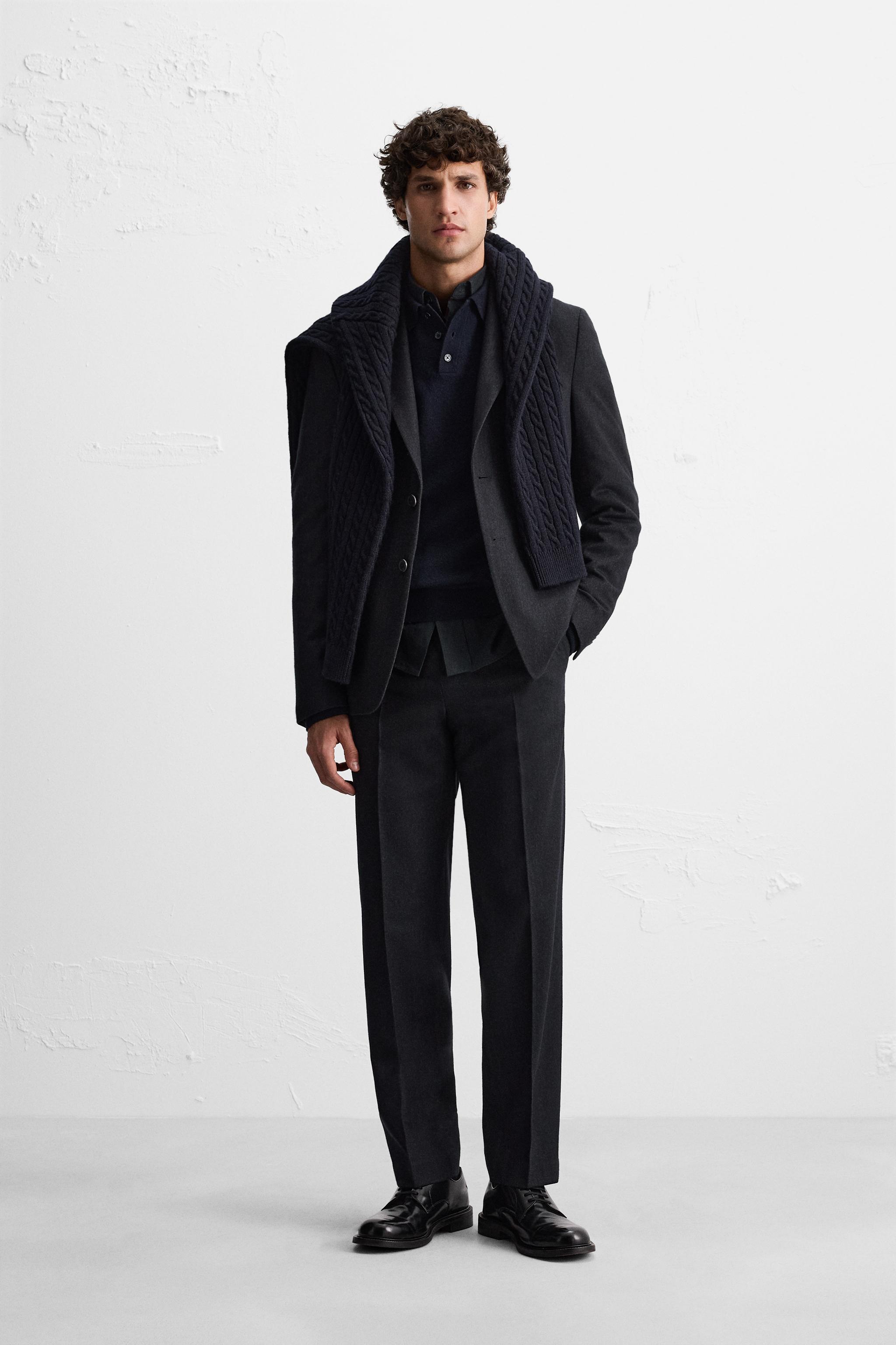 Мужские Повседневные брюки ZARA TEXTURED SUIT PANTS ZARA