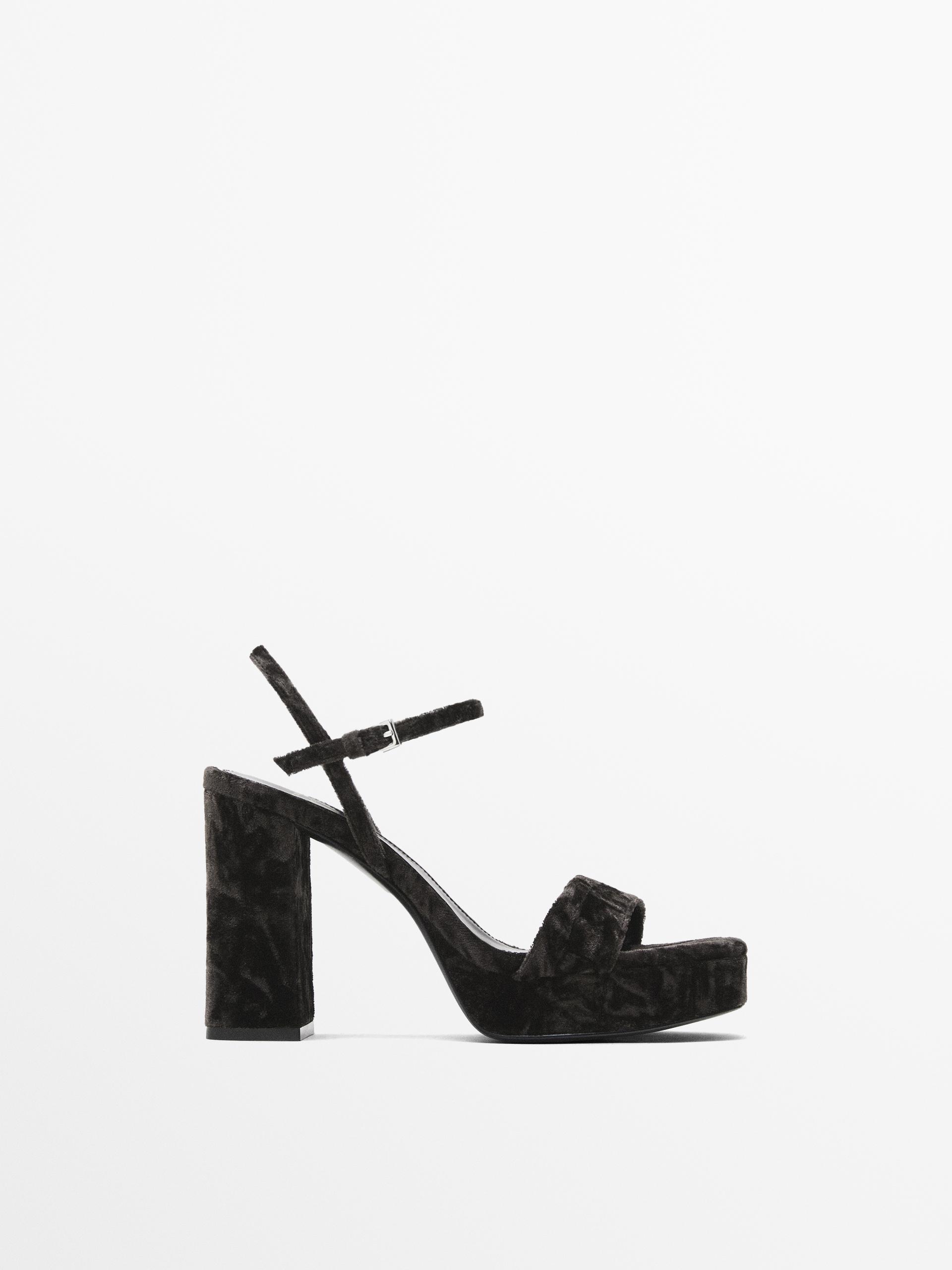 VELVET PLATFORM SANDALS - STUDIO Massimo Dutti