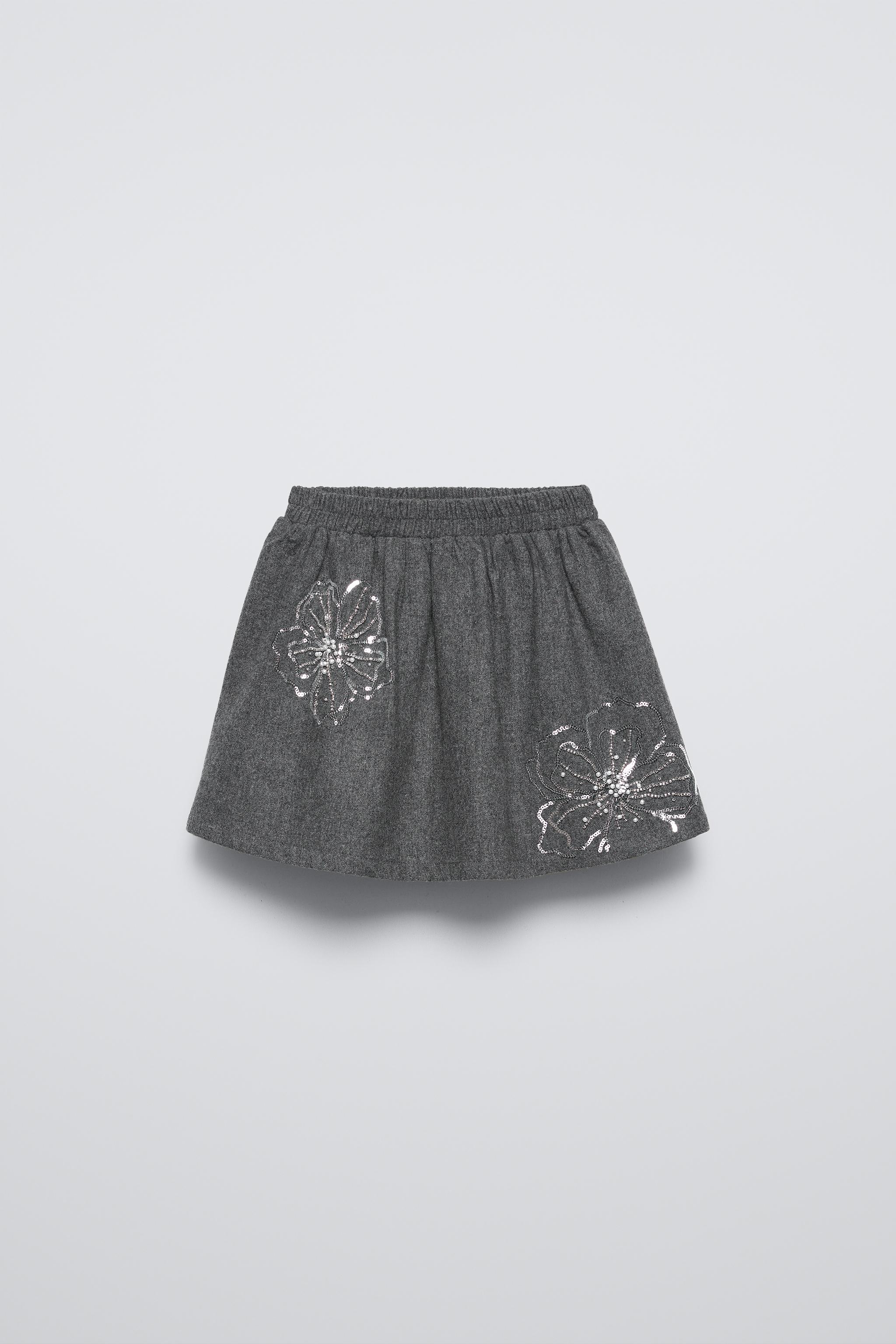  Юбка ZARA WOOL BLEND FLORAL SKIRT ZARA