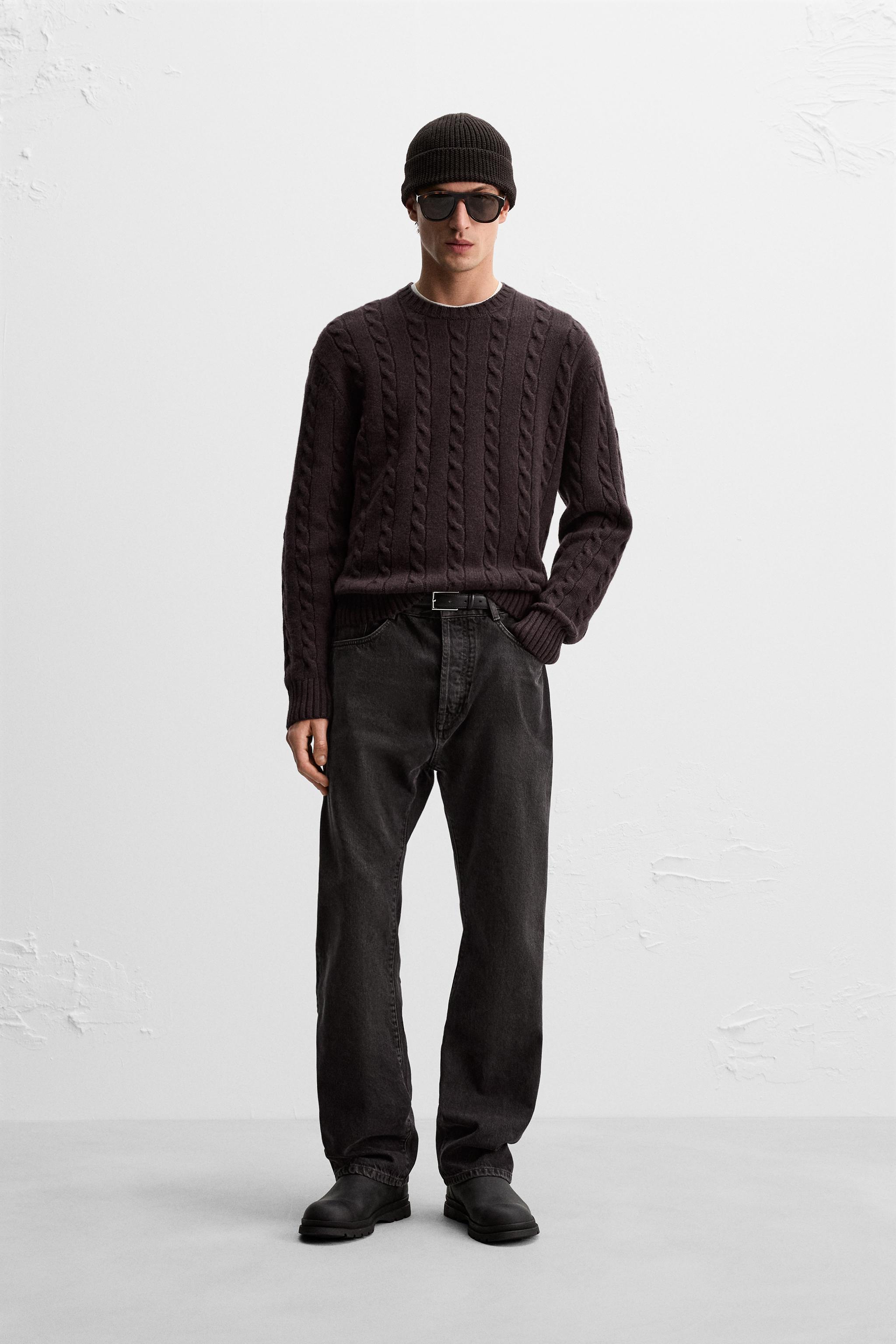 Мужской Свитер Zara WOOL CABLE KNIT ZARA