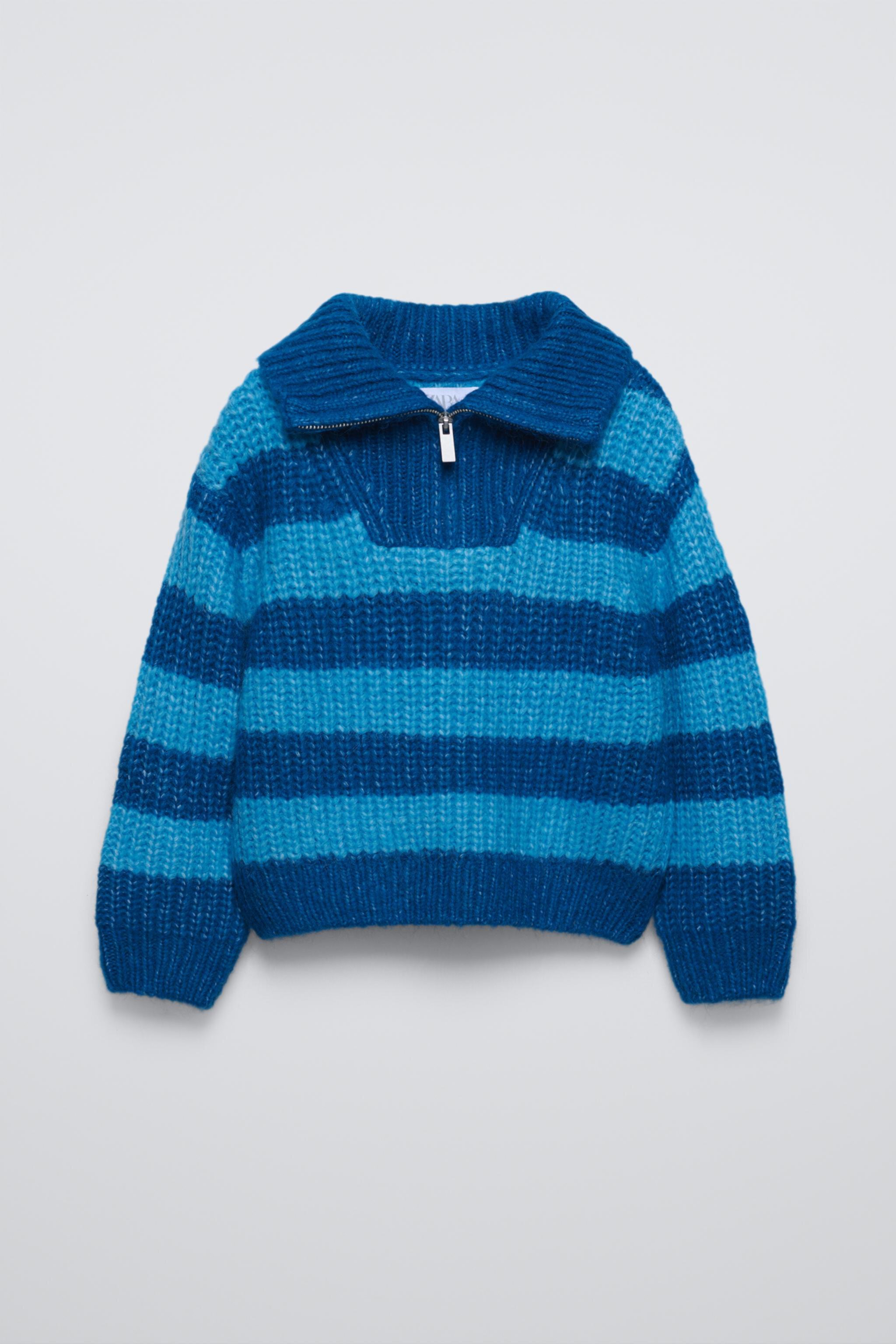  Свитер Zara ZIPPERED STRIPED KNIT ZARA