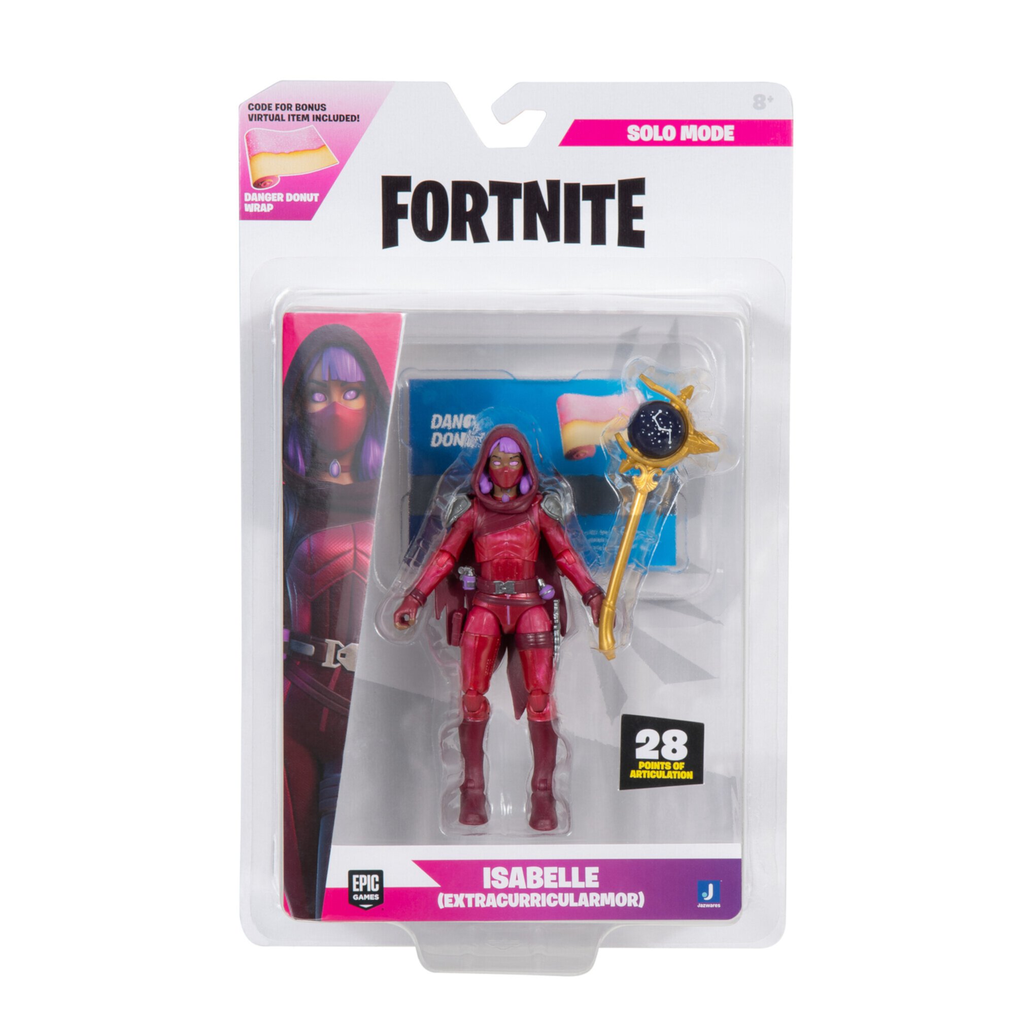 Fortnite Isabelle (Cloaked) Solo Mode - 4 inch Articulated Figure with Astromaster Staff Accessory Fortnite