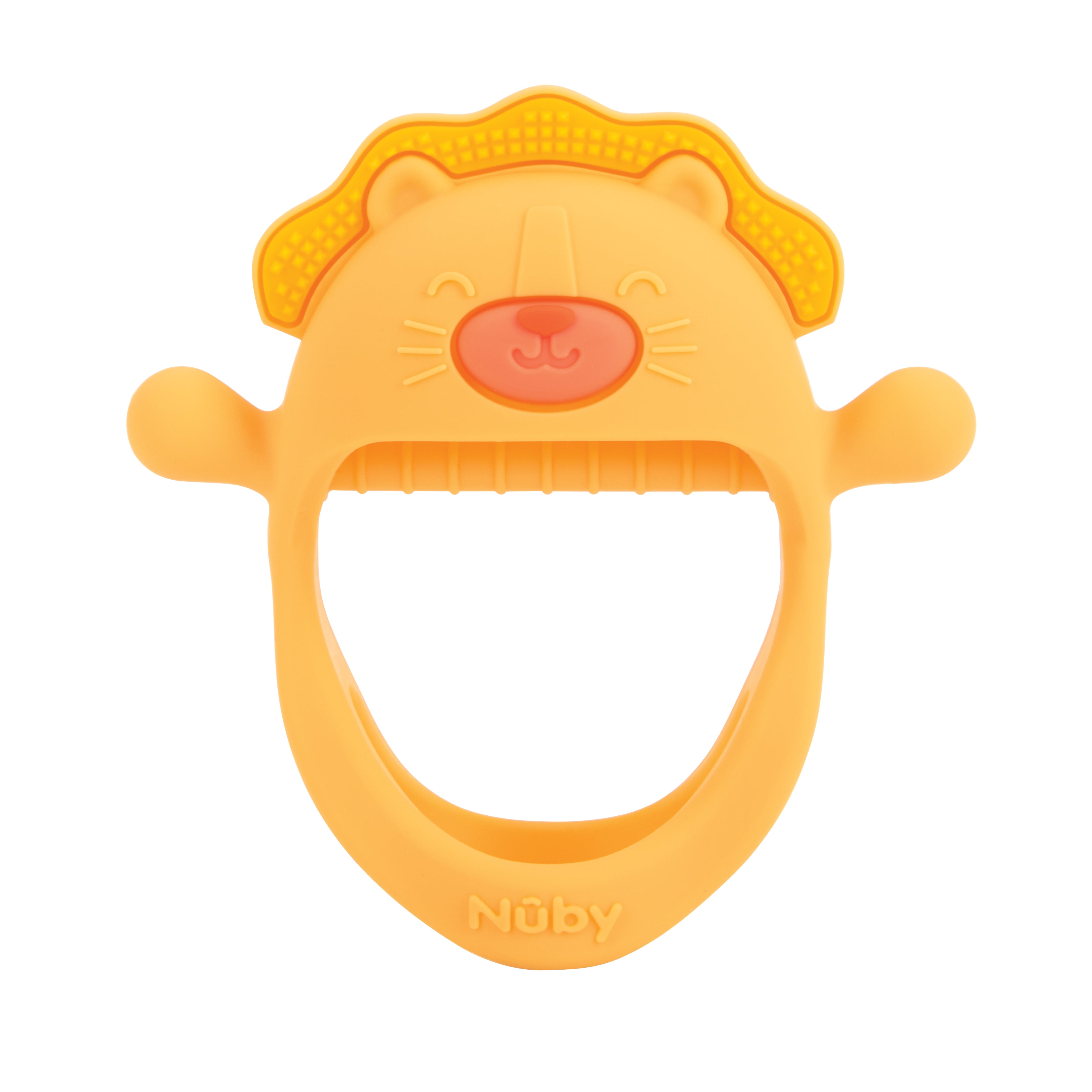 Nuby Mini Wrist Grip Silicone Teething Mitten for Babies, Lion NUBY