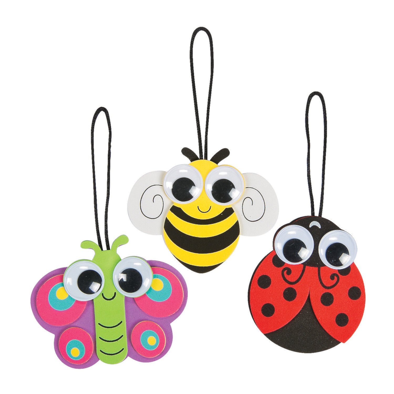 Fun Express Spring Big Eye Bug Ornament Craft Kit, Makes 12, Craft Kits, Spring, 12 Pieces Fun Express