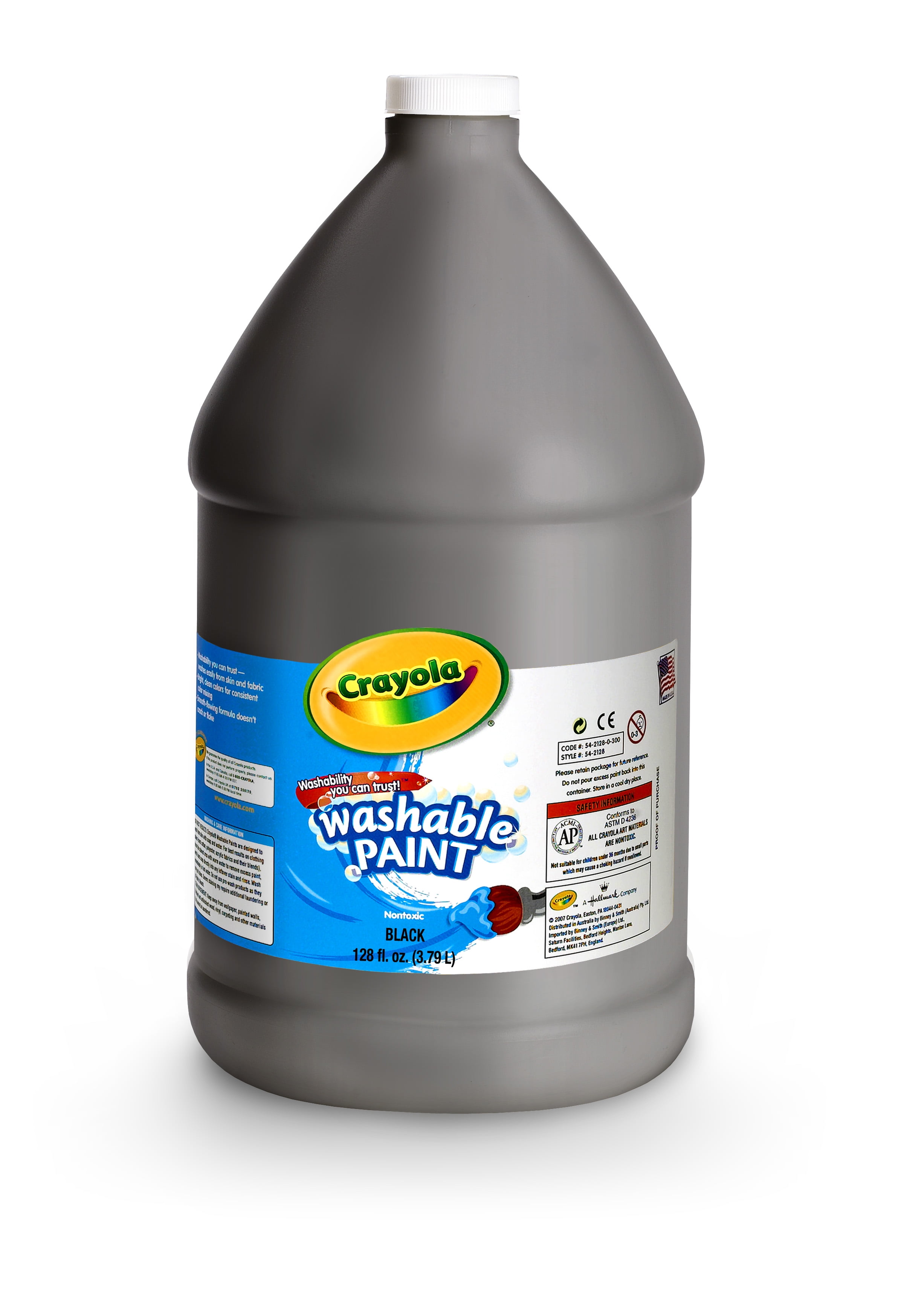 Crayola Washable Paint, Black, Gallon Crayola