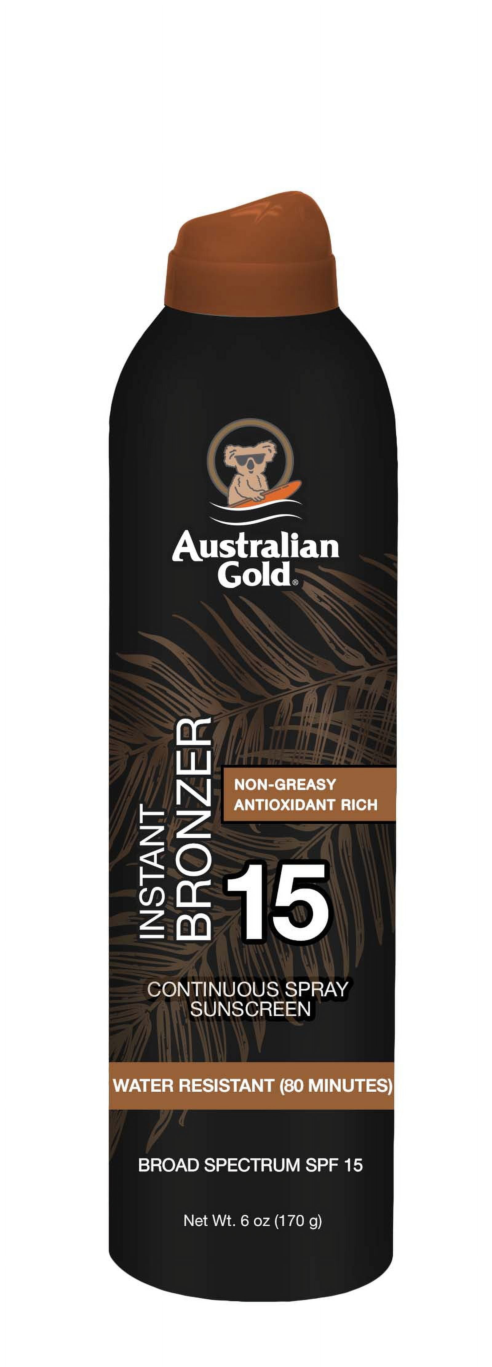 Australian Gold Continuous Spray Sunscreen with Instant Bronzer, SPF 15 Australian Gold