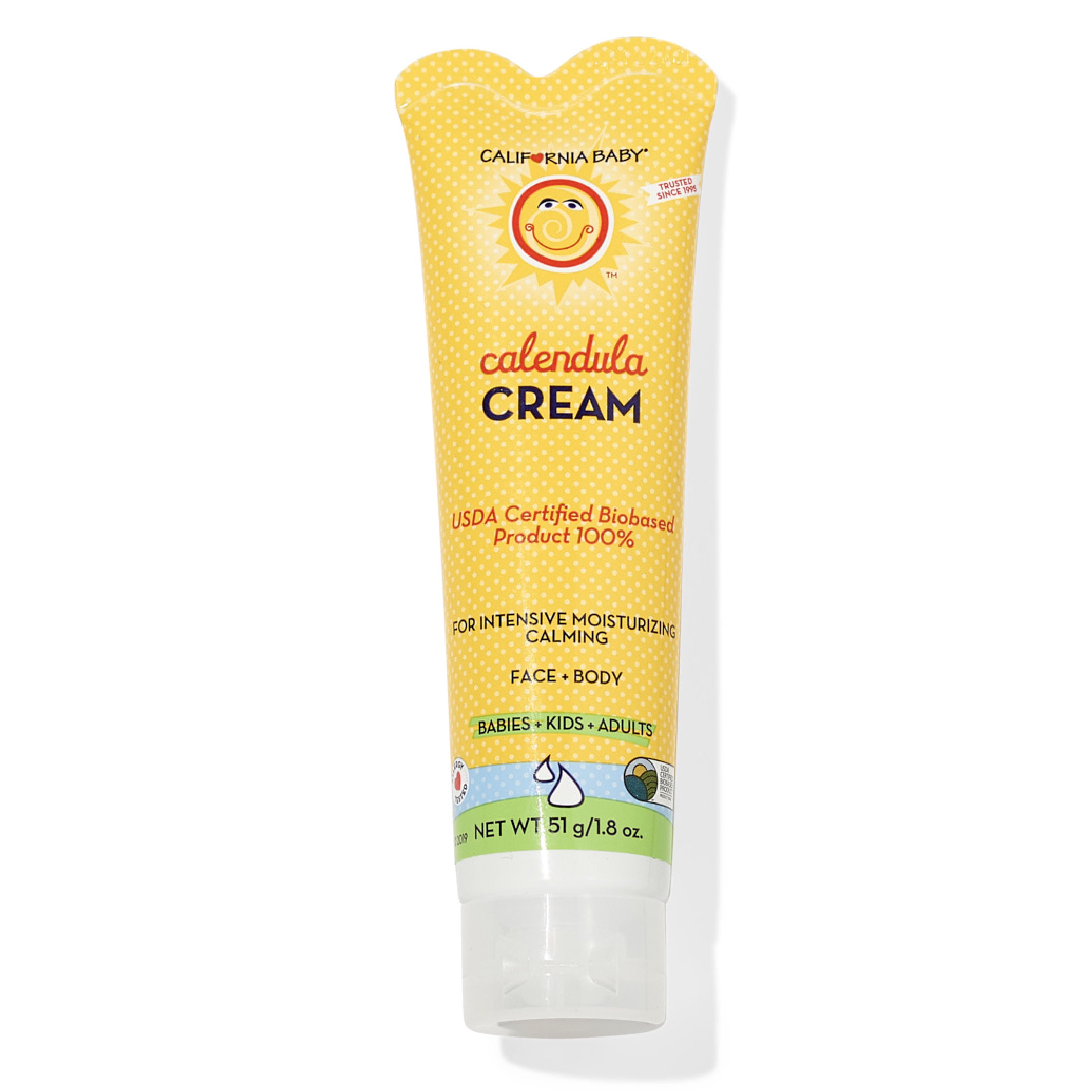 California Baby Calendula Cream | 100% Plant-Based | Soothing Baby Moisturizer | 1.8oz / 51g California Baby