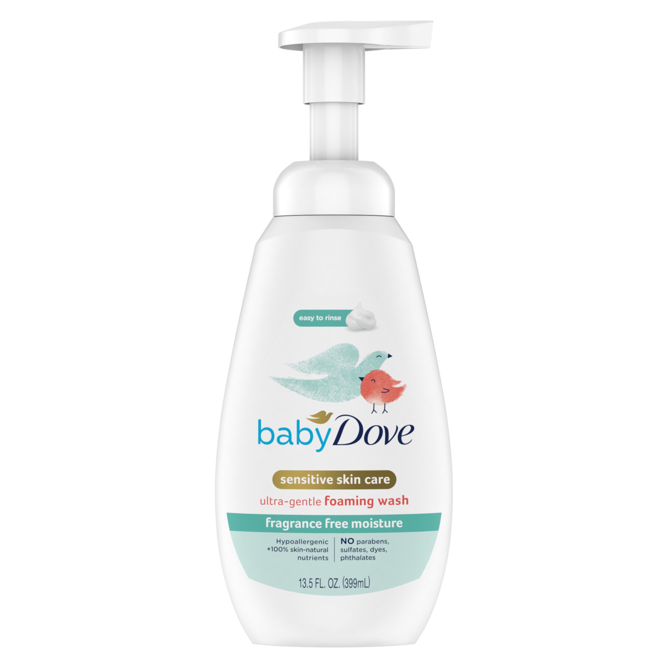 Dove Baby Foaming Wash Fragrance Free Moisture, Ultra Gentle Liquid Body Wash, 13.5 oz Dove