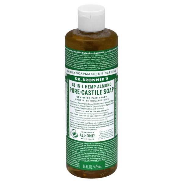 Dr. Bronner's Pure-Castile Liquid Soap – Almond – 16 oz Dr. Bronner's