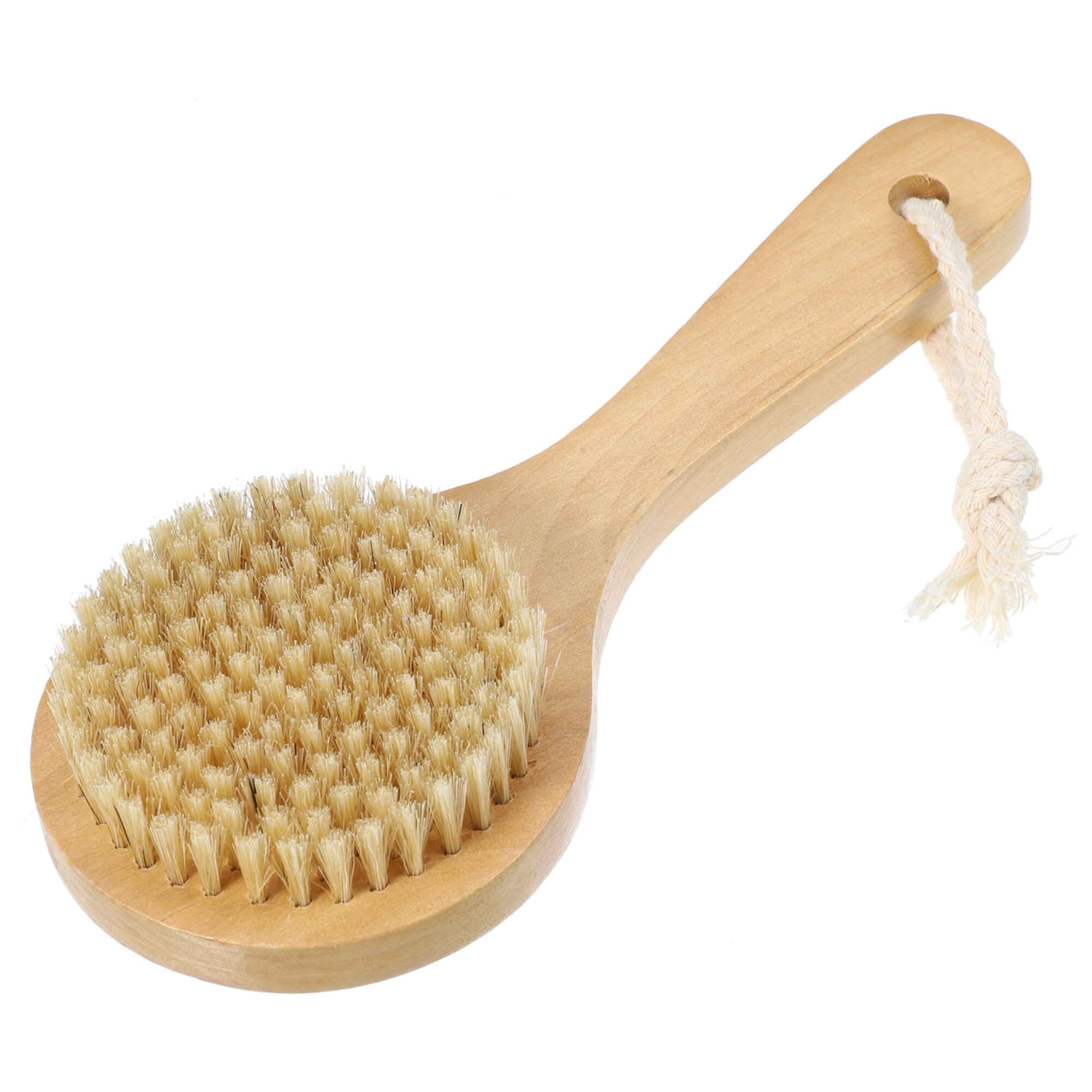 Unique Bargains Bath Brush Back Scrubber Wood for Shower with Short Handle Brown 7.9" Unique Bargains