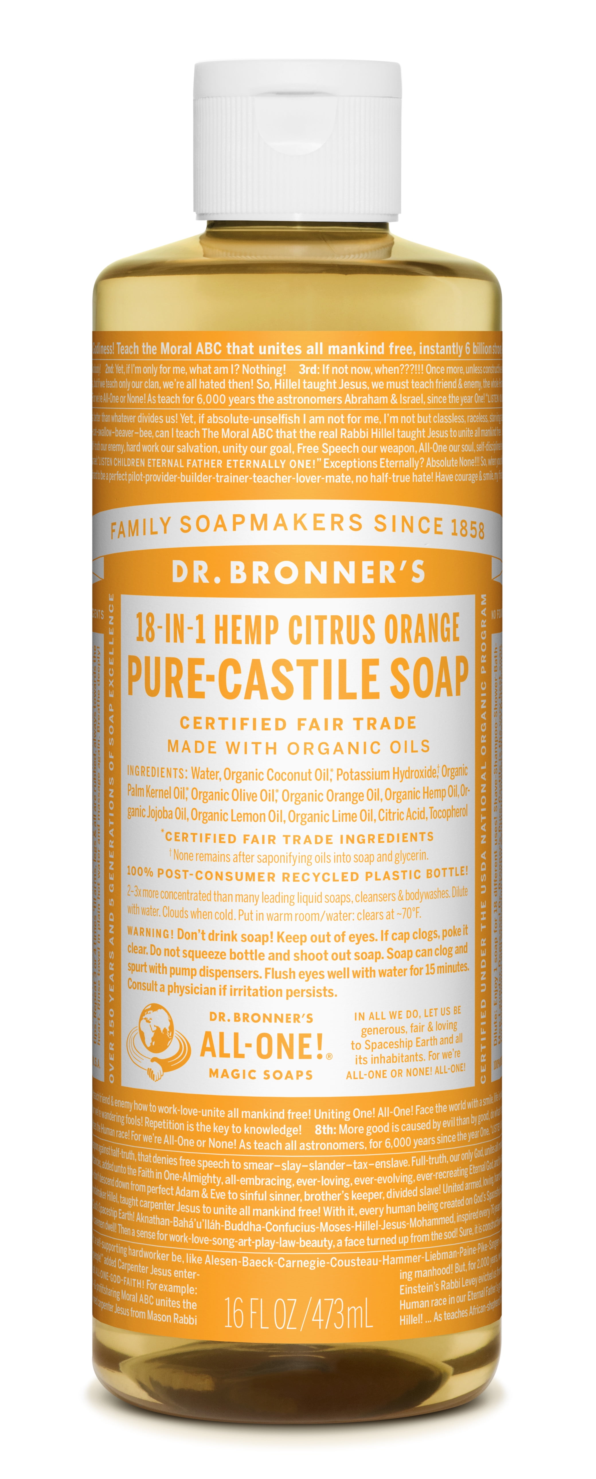 Dr. Bronner's Pure-Castile Liquid Soap – Citrus – 16 oz Dr. Bronner's