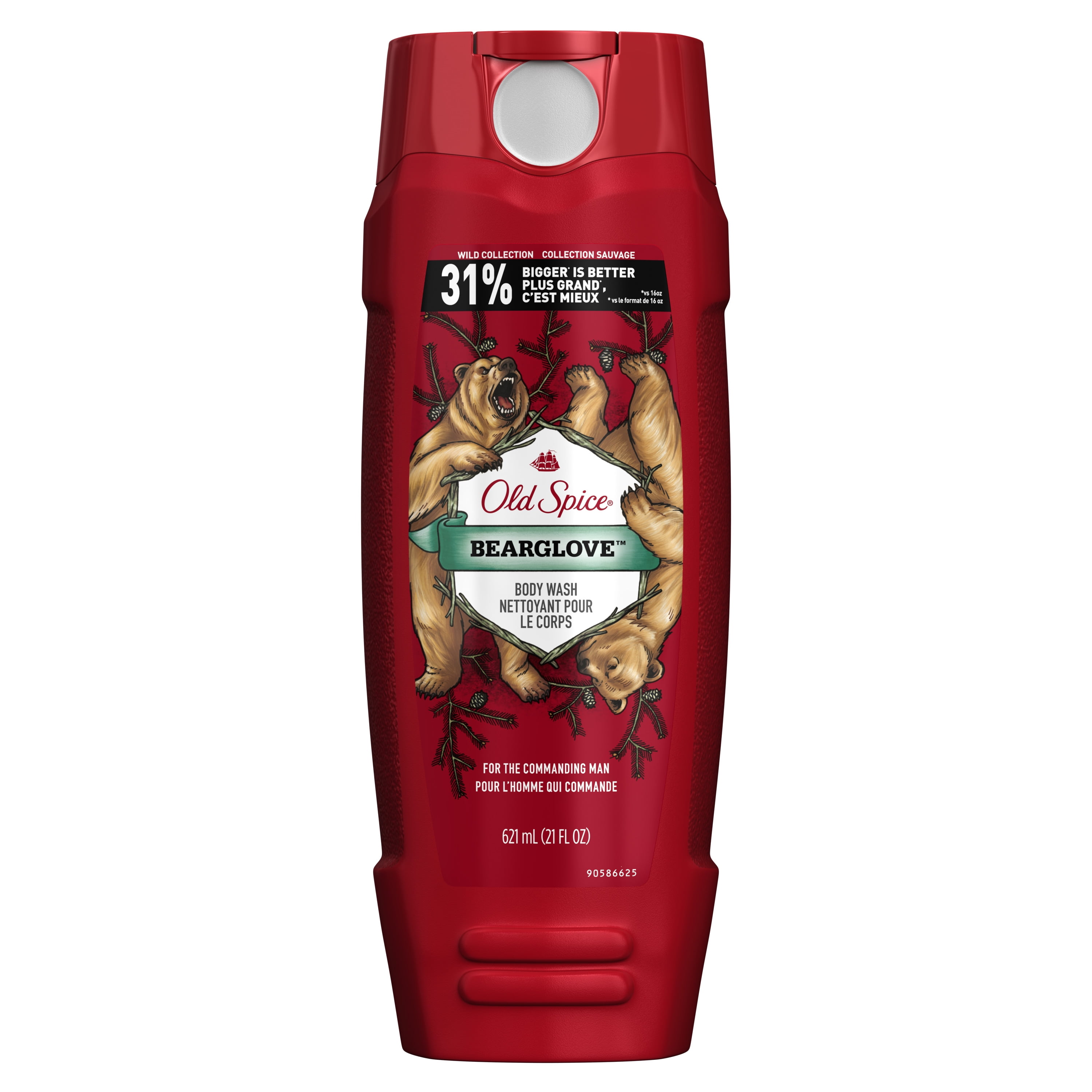 Old Spice Body Wash for Men, Bearglove, Long Lasting Lather, 21 fl oz Old Spice