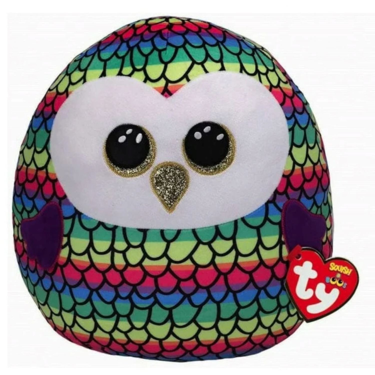 TY Squish-A-Boos Plush - OWEN the Rainbow Owl (12 inch) TY