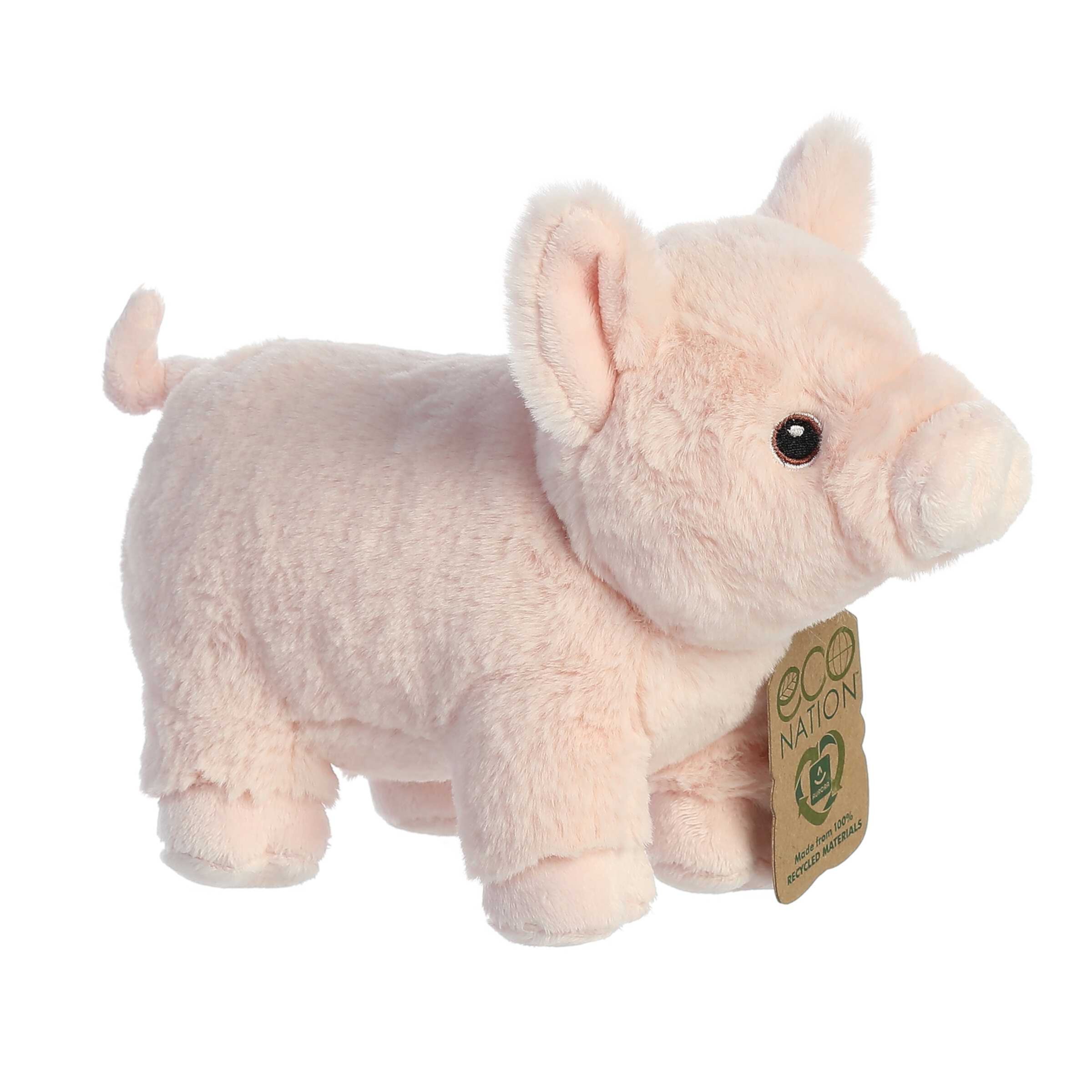 Aurora - Medium Pink Eco Nation - 9.5" Pig - Eco-Friendly Stuffed Animal Aurora