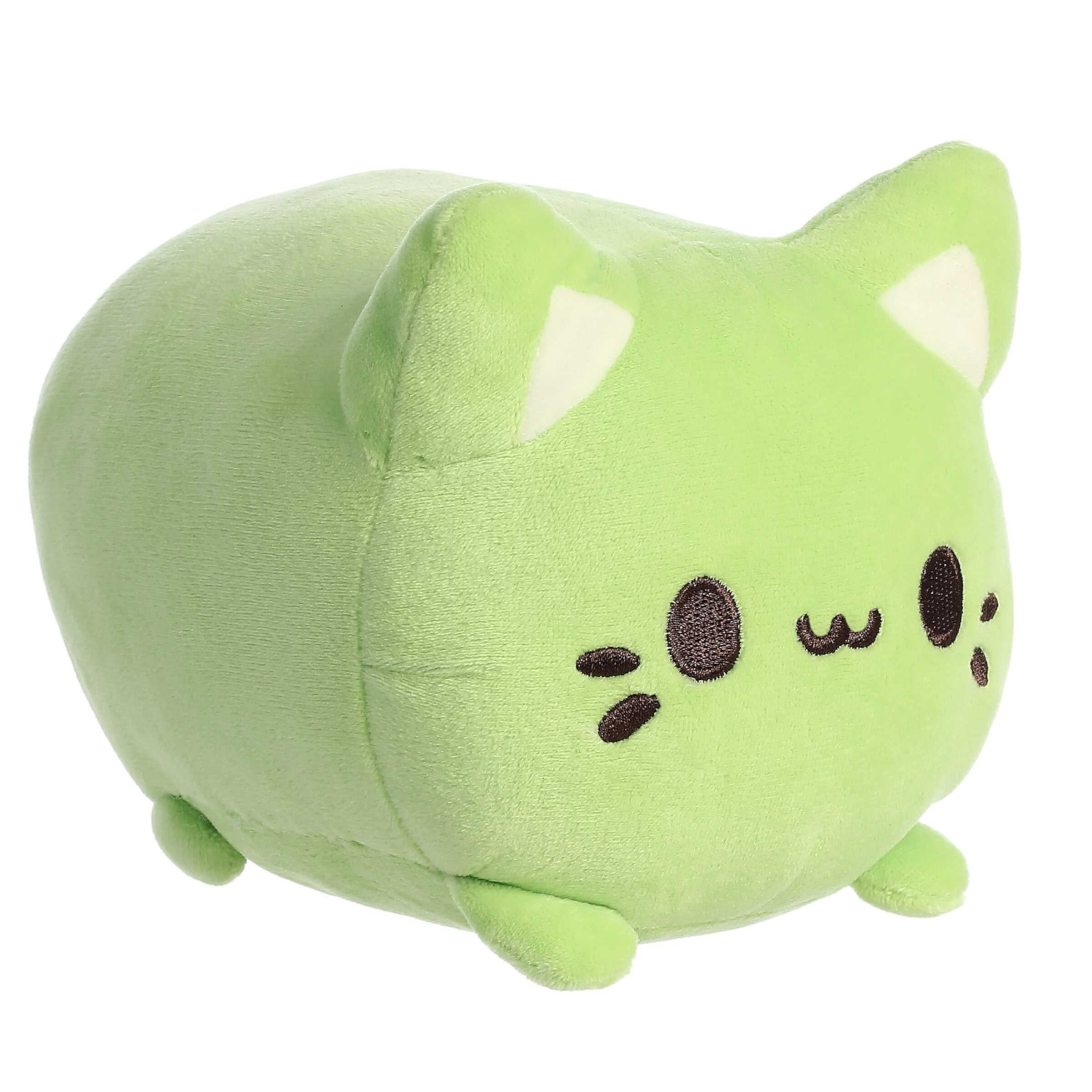 Aurora - Small Green Tasty Peach - 7" Green Tea Meowchi - Enchanting Stuffed Animal Aurora