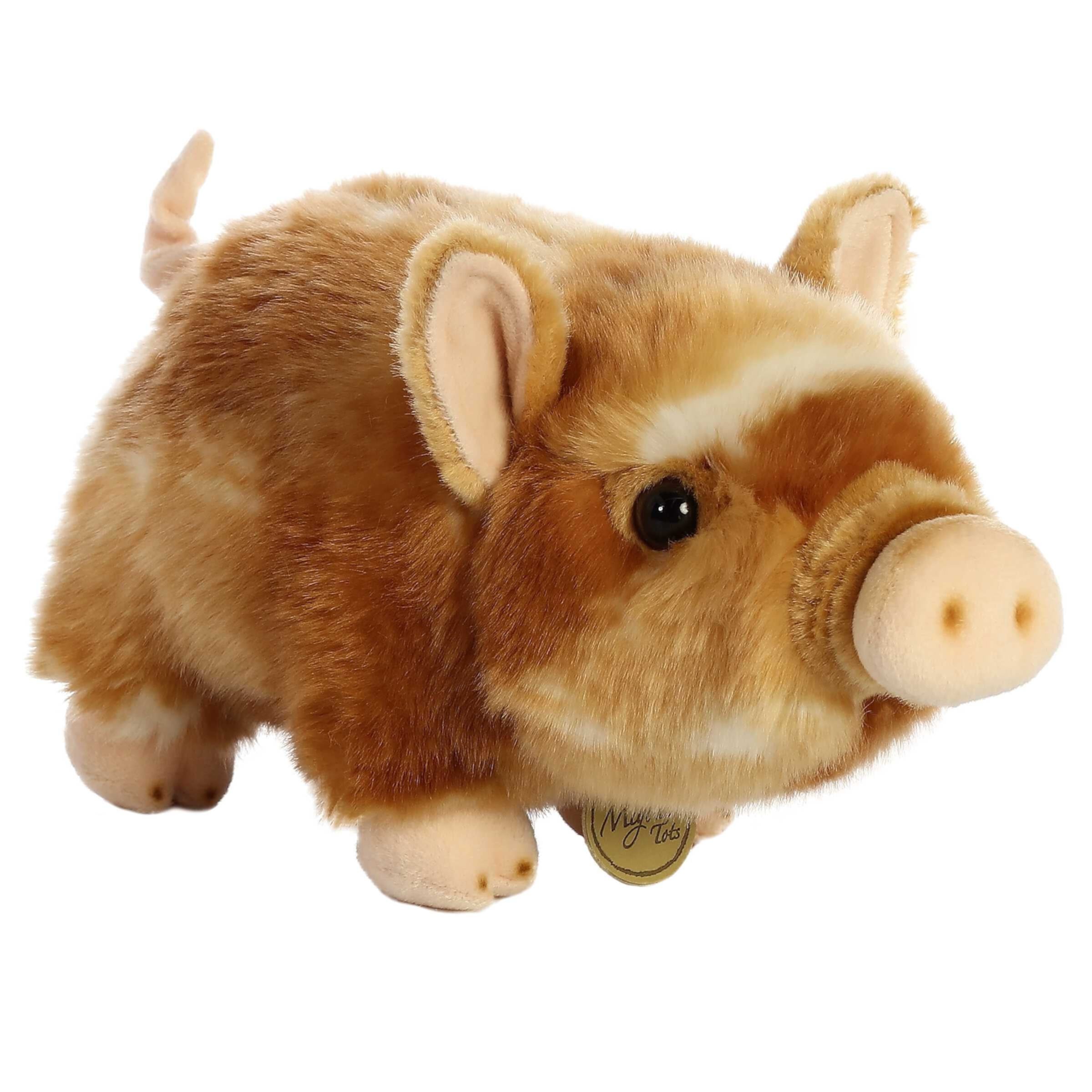 Aurora - Medium Brown Miyoni Tots - 11" Pot-Bellied Piglet Two Color - Adorable Stuffed Animal Aurora GB