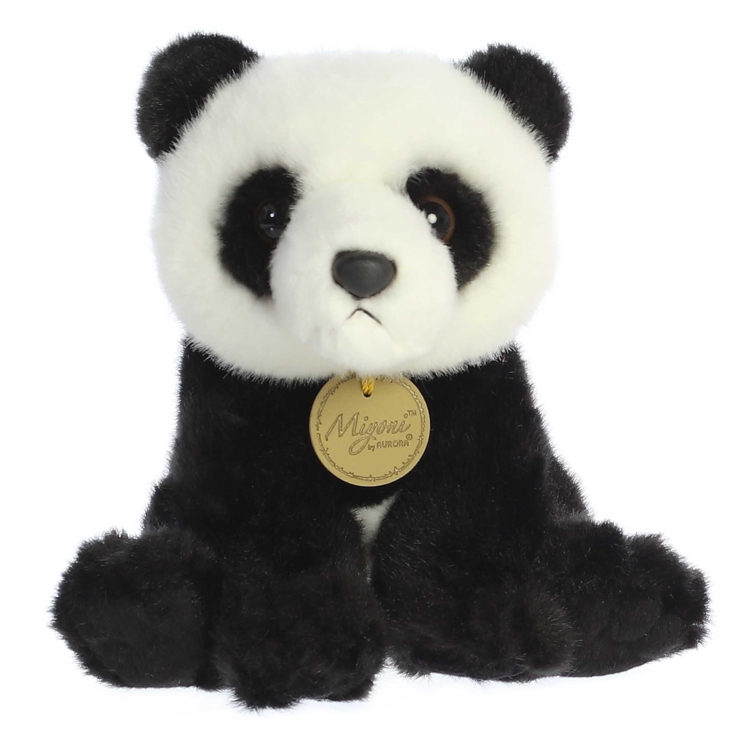 Aurora - Small Black Miyoni - 7.5" Panda - Realistic Stuffed Animal Aurora