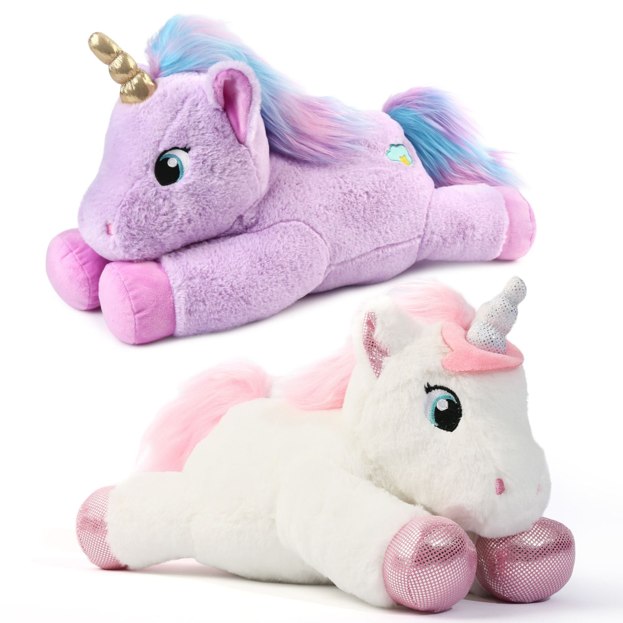 LotFancy 2 Pcs 12" Unicorn Stuffed Animal Plush Toys Gifts for Kids, Girls, Purple and White LotFancy