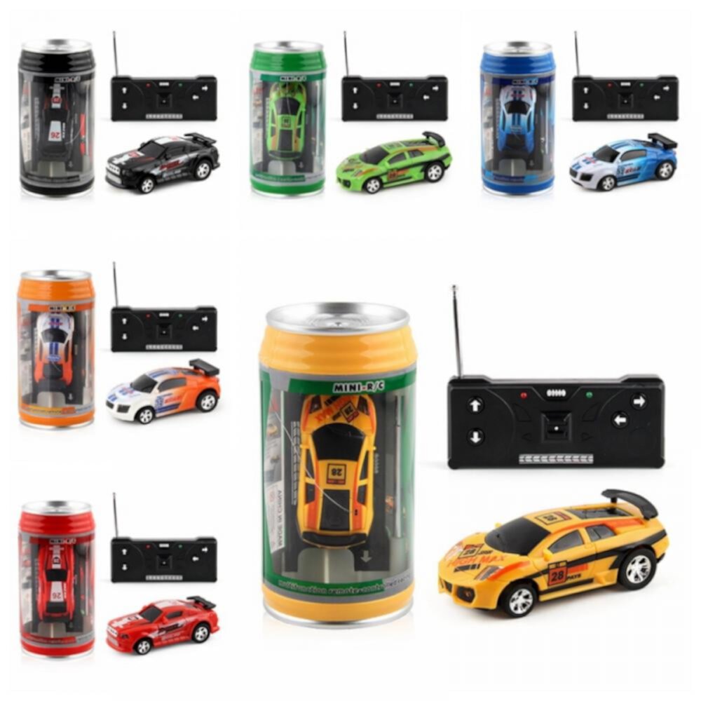 Mini Coke Can Speed Rc Remote Conrtol Micro Racing Car with Led Lingts Toys Kids Gift ESHOO