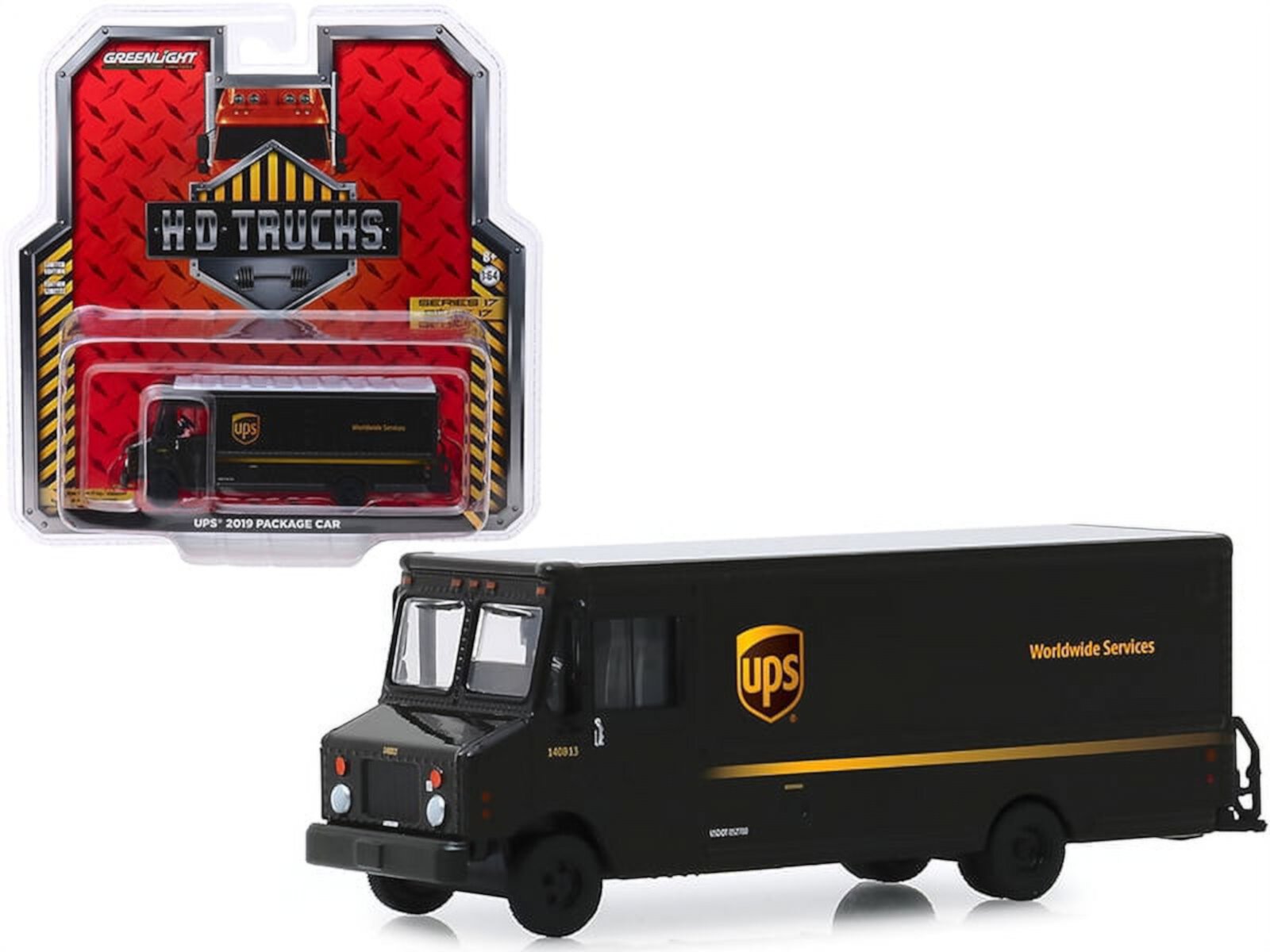 2019 Package Car Dark Brown "UPS" (United Parcel Service) "H.D. Trucks" Series 17 1/64 Diecast Model by Greenlight Greenlight