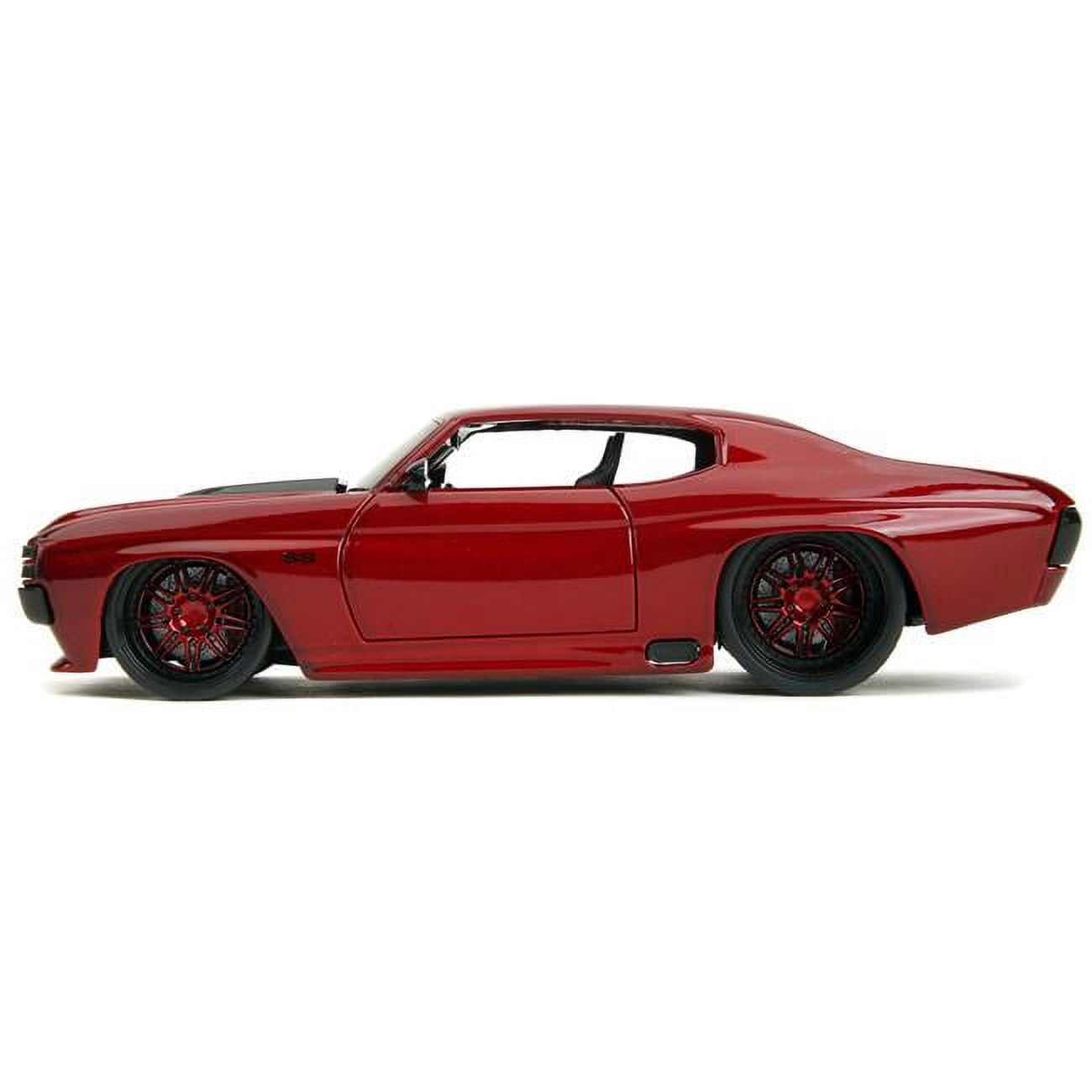 1971 Chevrolet Chevelle SS Red Metallic with Black Stripes "Pink Slips" Series 1/24 Diecast Model Car by Jada JADA TOYS