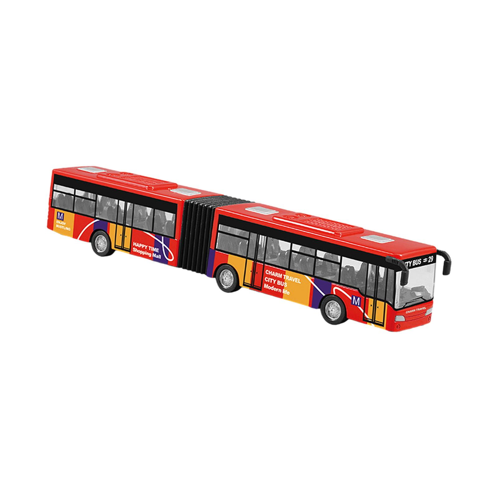 Simulation Transit Bus Model Diecast Bus Toy Collectibles Metal Two Section Articulated Bus Toy for Game Gifts Prize Birthday red PETSOLA