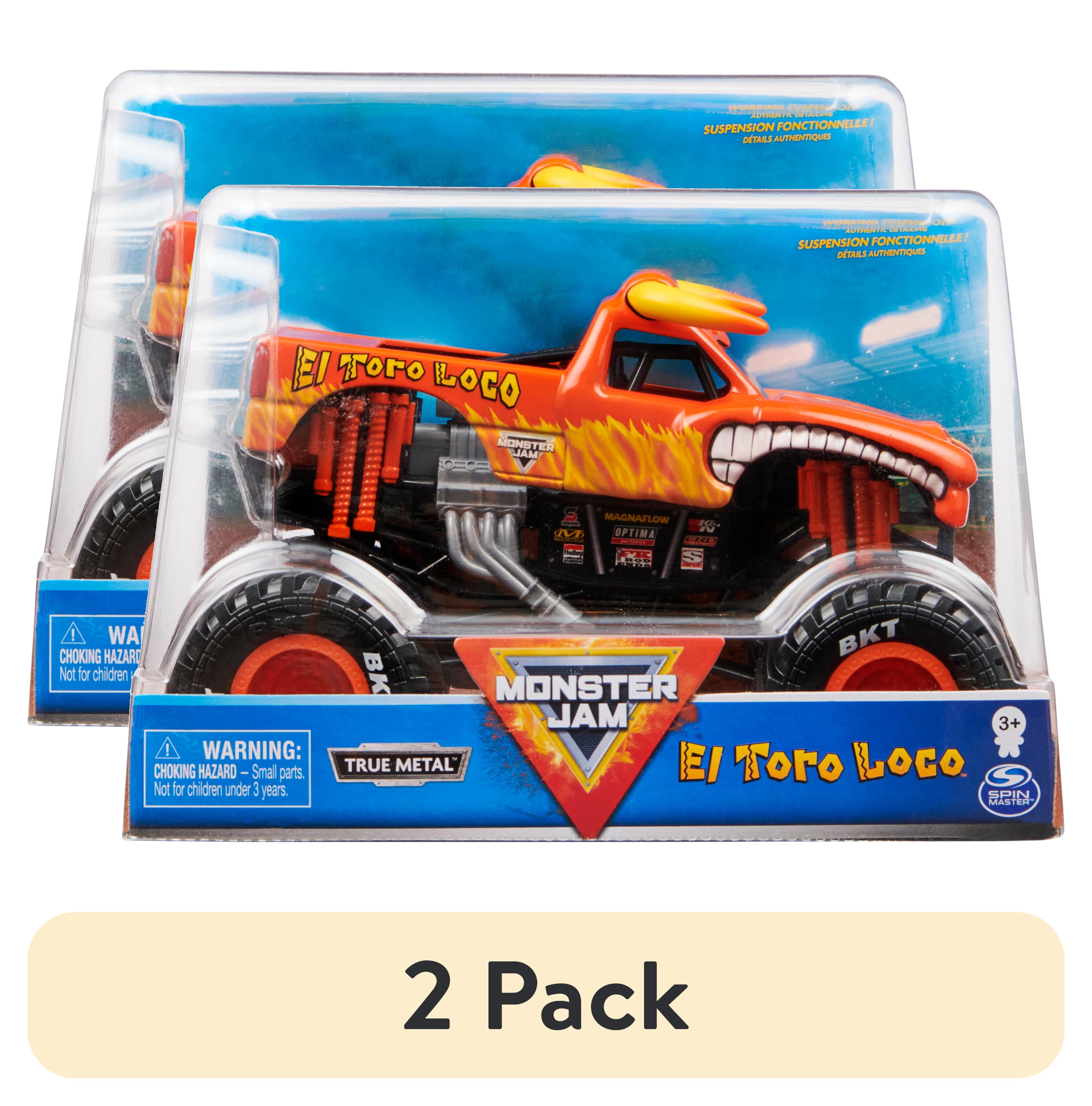 (2 pack) Monster Jam, Official El Toro Loco Monster Truck, Collector Die-Cast Vehicle, 1:24 Scale Monster Jam