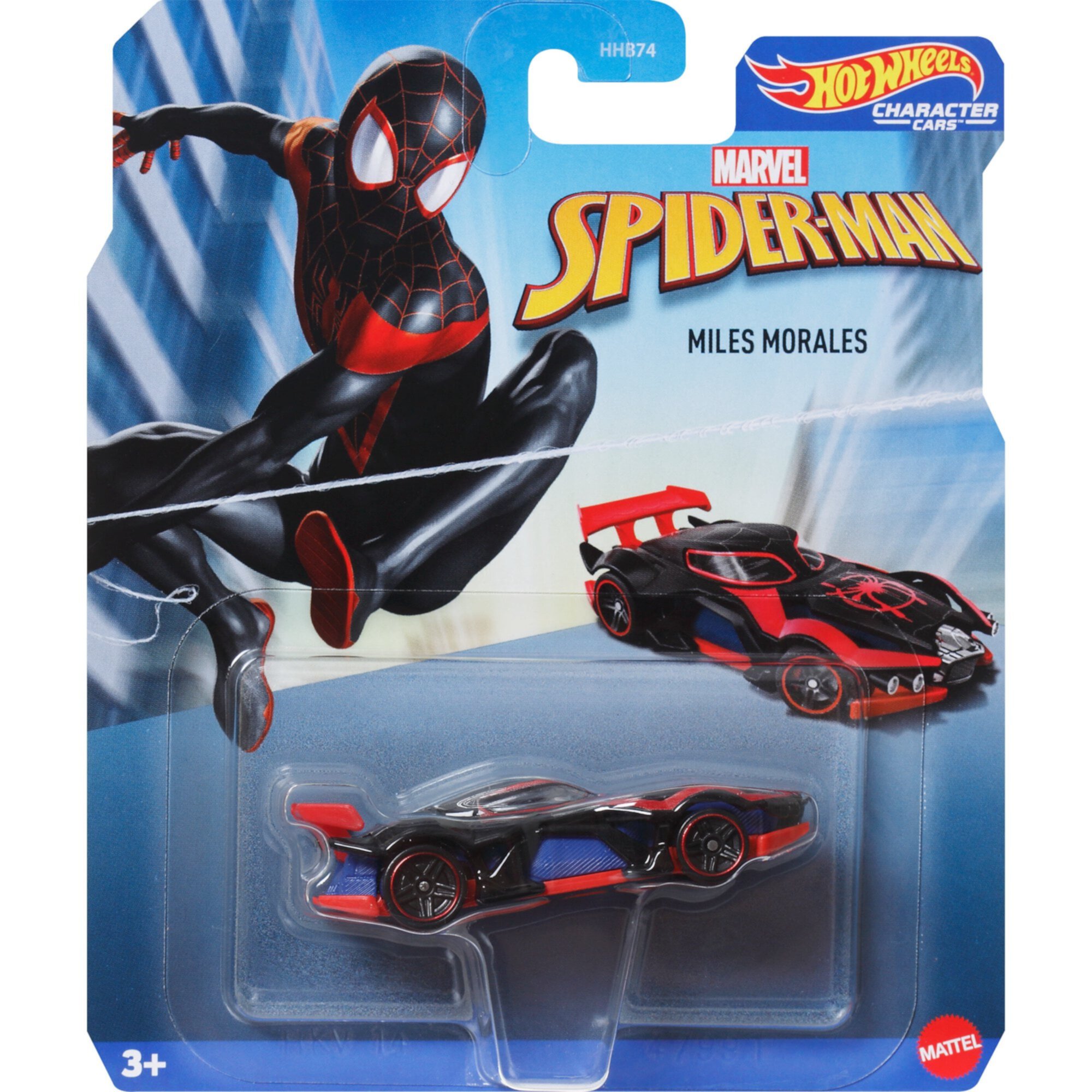 Hot Wheels Licensed Character Car (Marvel Spider-Man Miles Morales), Gift for Kids 3 Years & up & Collectors Hot Wheels