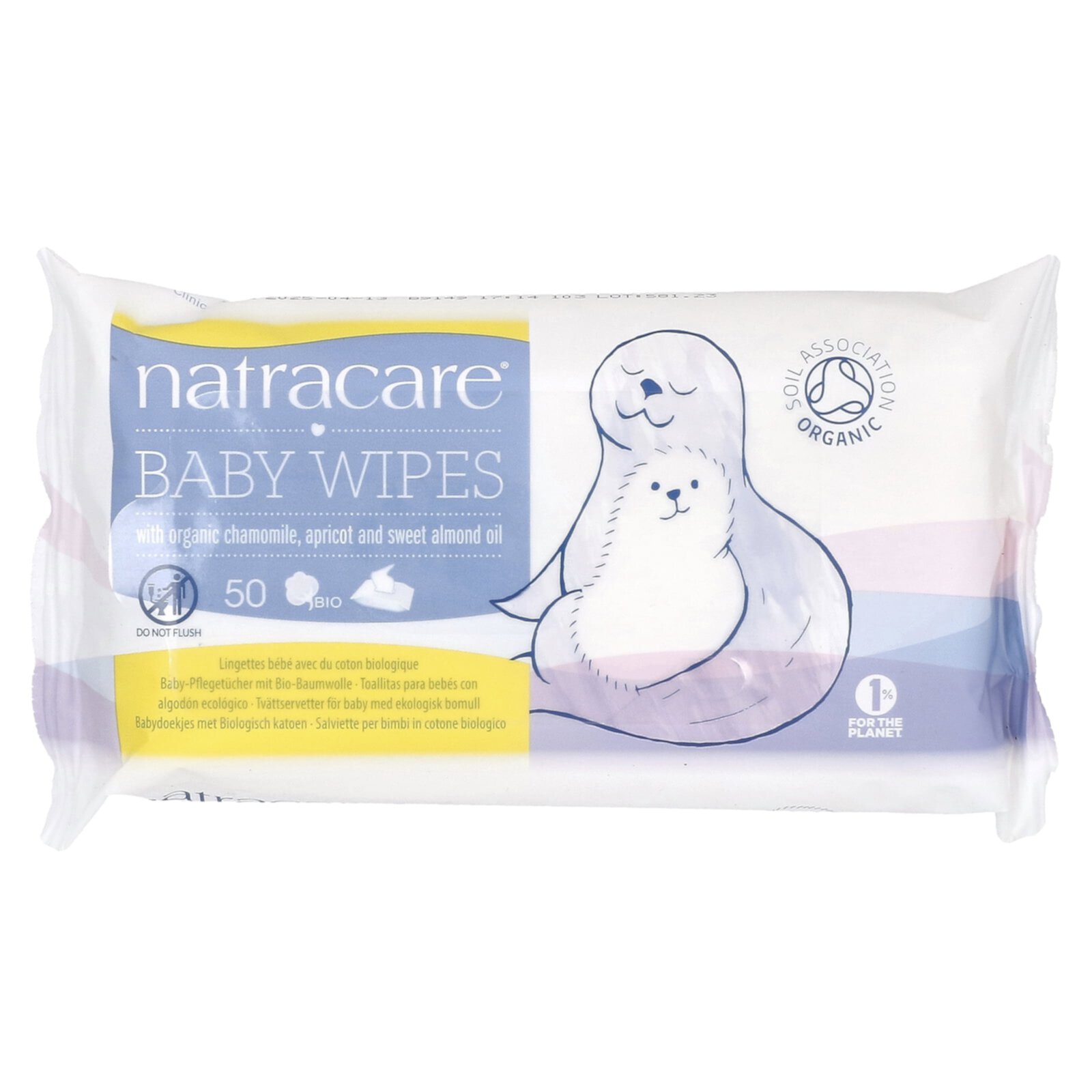 Natracare Organic Cotton Baby Wipes 50 ea (Pack of 4) Natracare