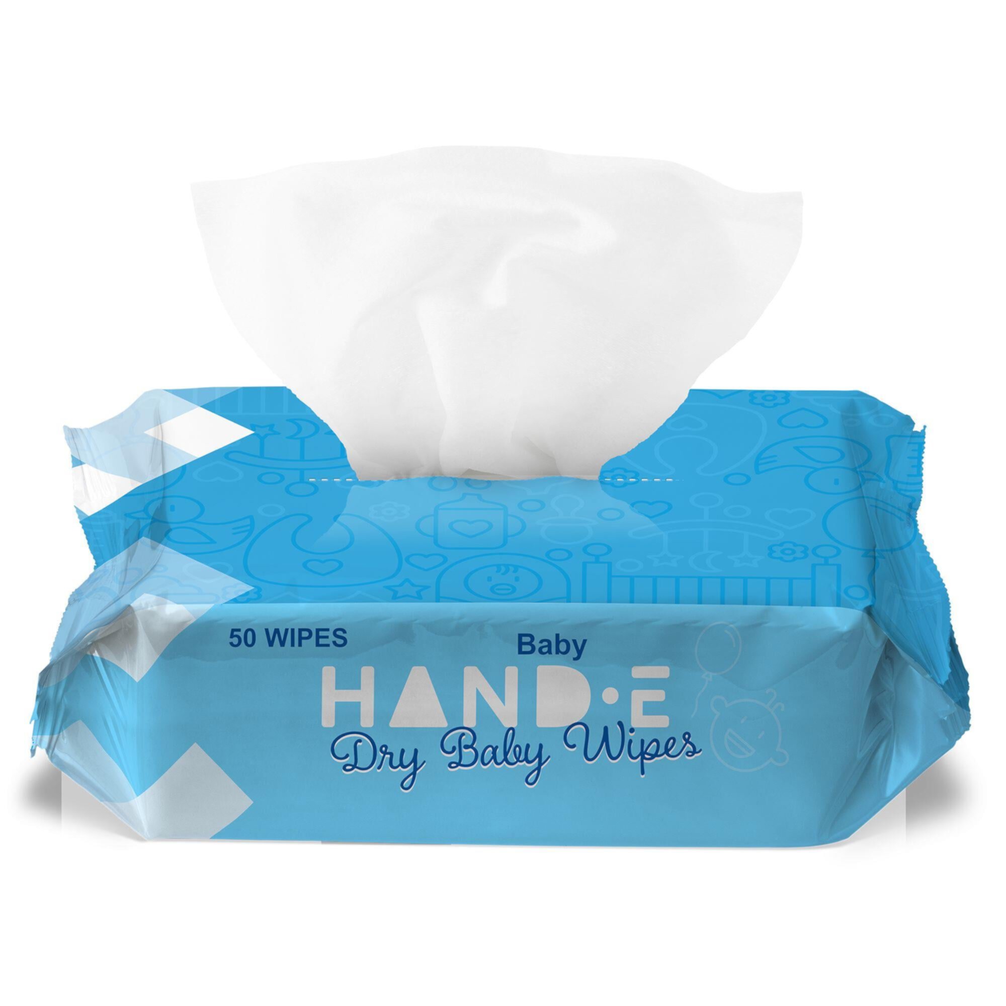 Hand-E Soft Dry Disposable Cloth Wipes for Baby -No Additives- 100% Fabric Hand-e