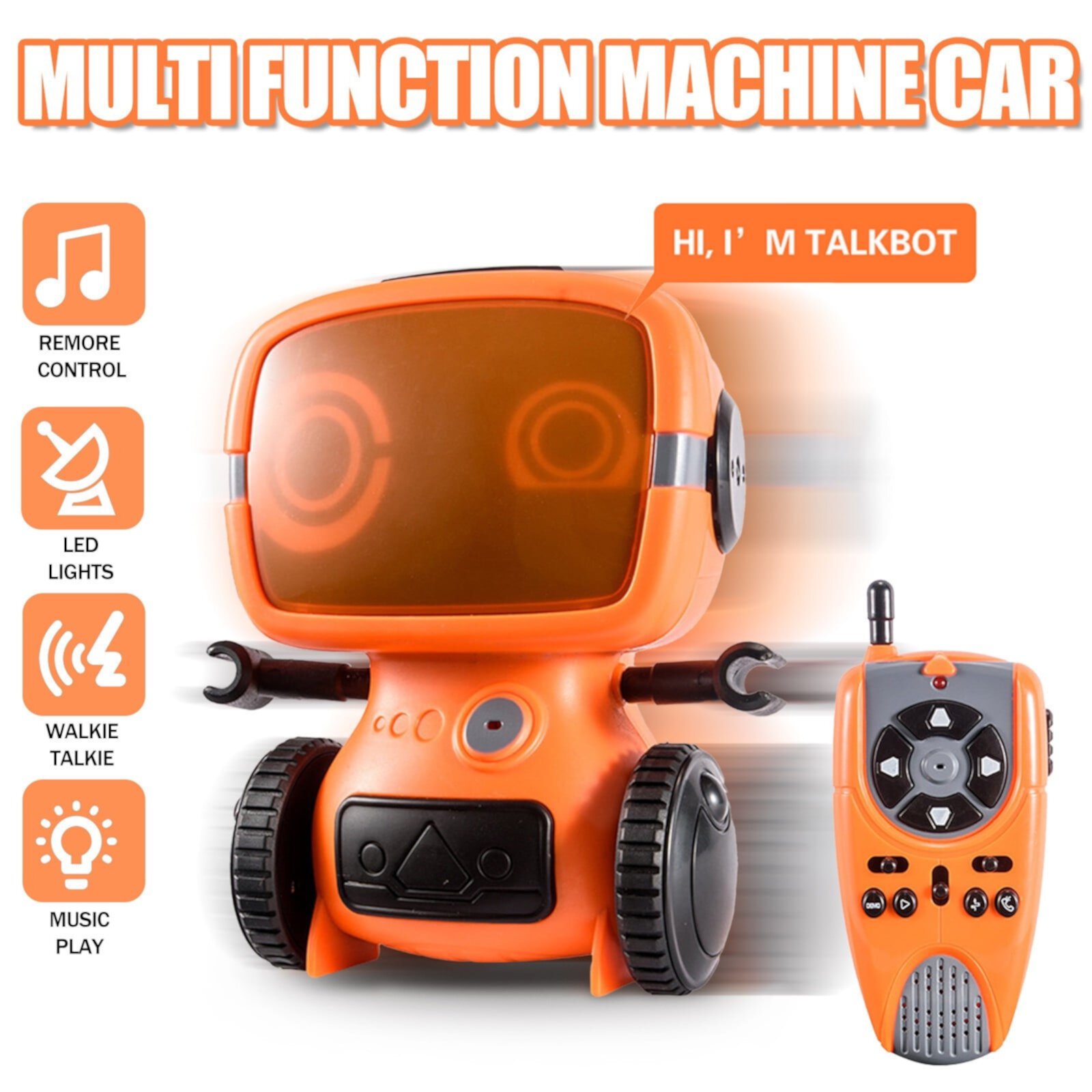 Robot Toys for Boys & Girls, Remote Control Robot for Kids, Auto-Demonstration, Talkie, and Programming Functions, Flexible Arms, Dance, Music, Big Eyes Toys for Boys 4-6 8-12 GJPRXCx