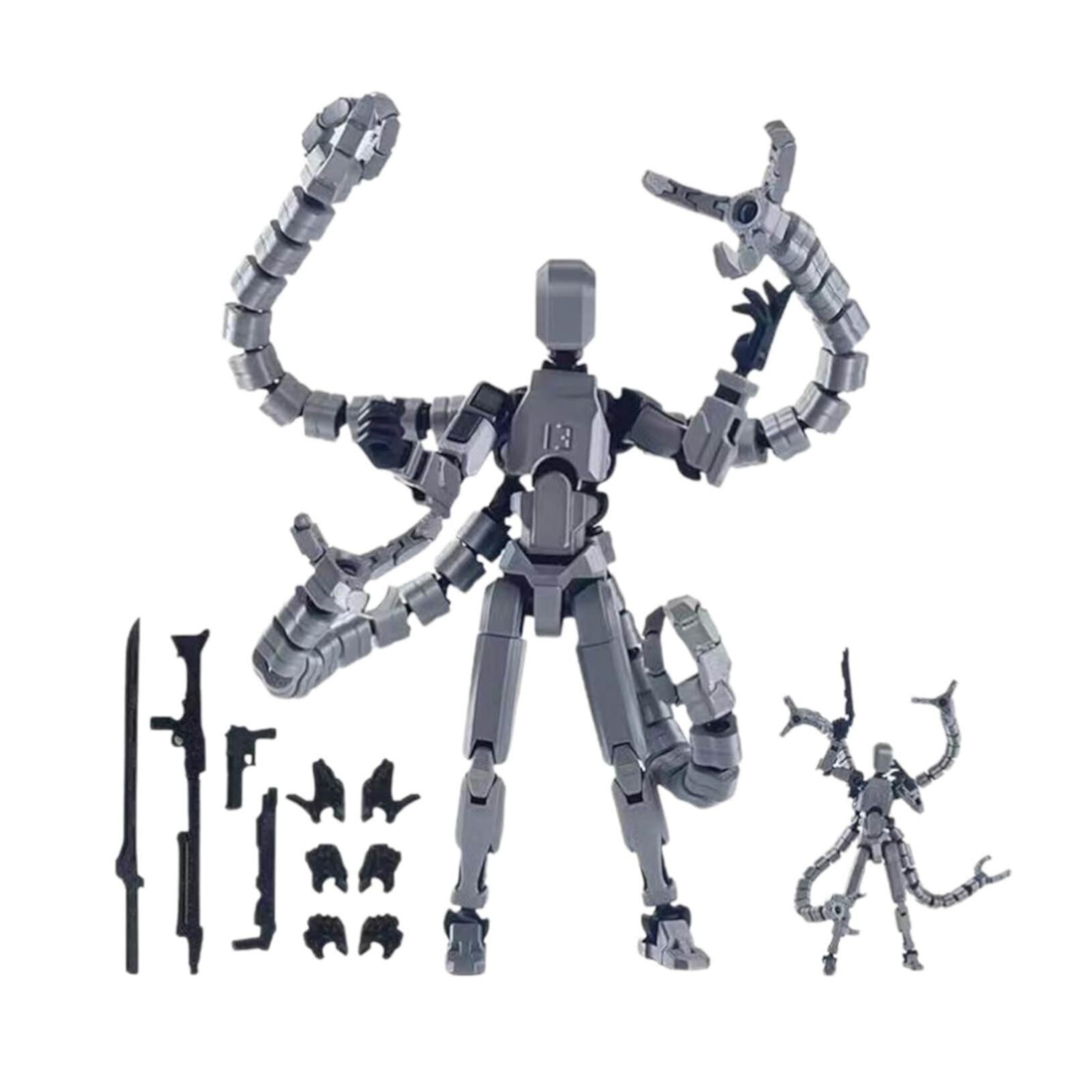 Titan T13 Action Figures Fidget Toys for Boys Autism Sensory Toys 3D Dummy N13 Robot Anime Figures Multi Joints Movable Cool Gadget Gift Toys for Kids Panoegsn