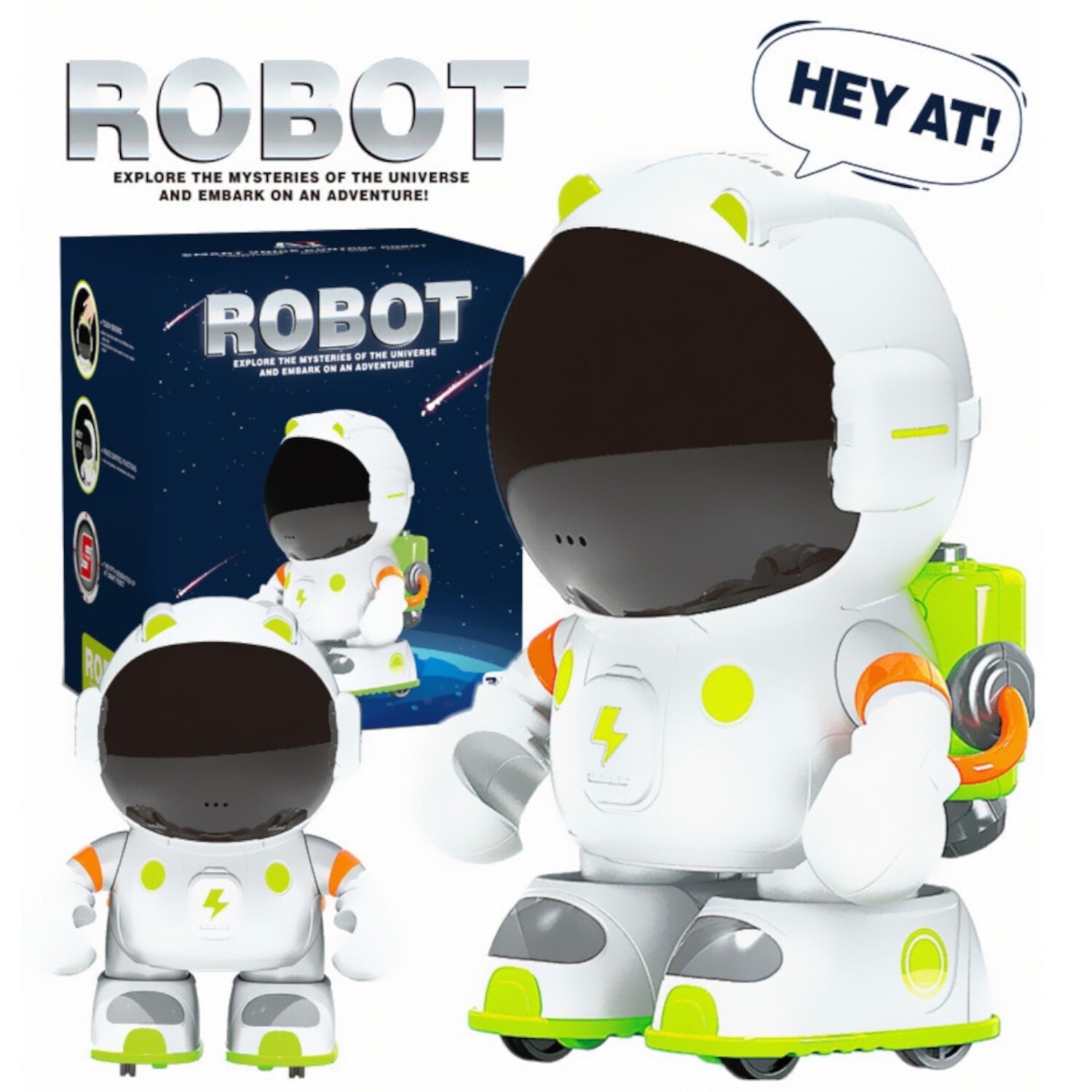 Kids Robot Toys Smart Spacemen Toys With Dynamic LED Eyes, Interactive Robots with Touch Sensor,Voice Control,Sing,Dance Christmas Birthday Gift Toys Aedavey