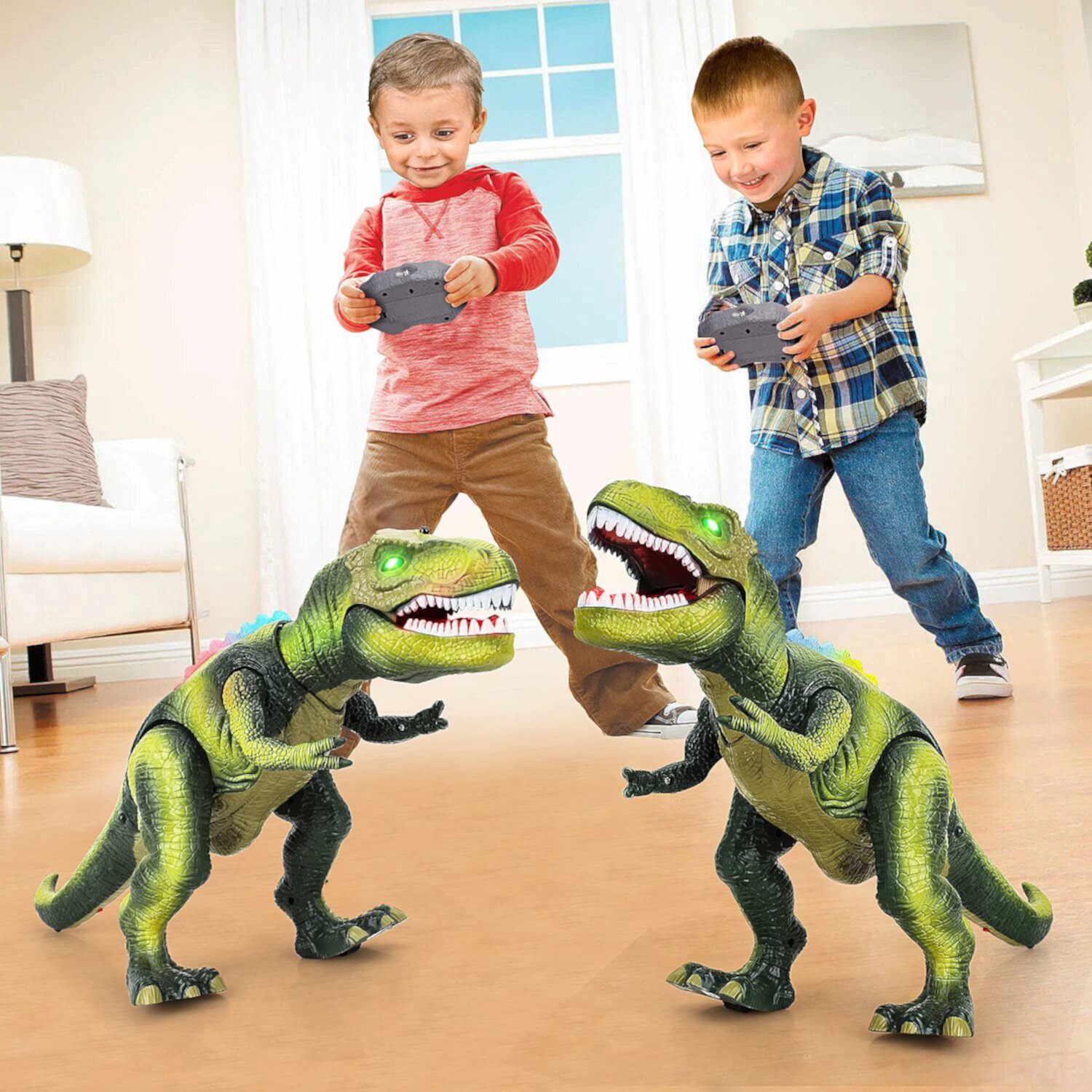 TOY Life Remote Control Light-Up Dinosaur Toy for Kids 3-7+ with Realistic Roaring Sound - T rex Electronic Walking Robot (Brown) TOY Life