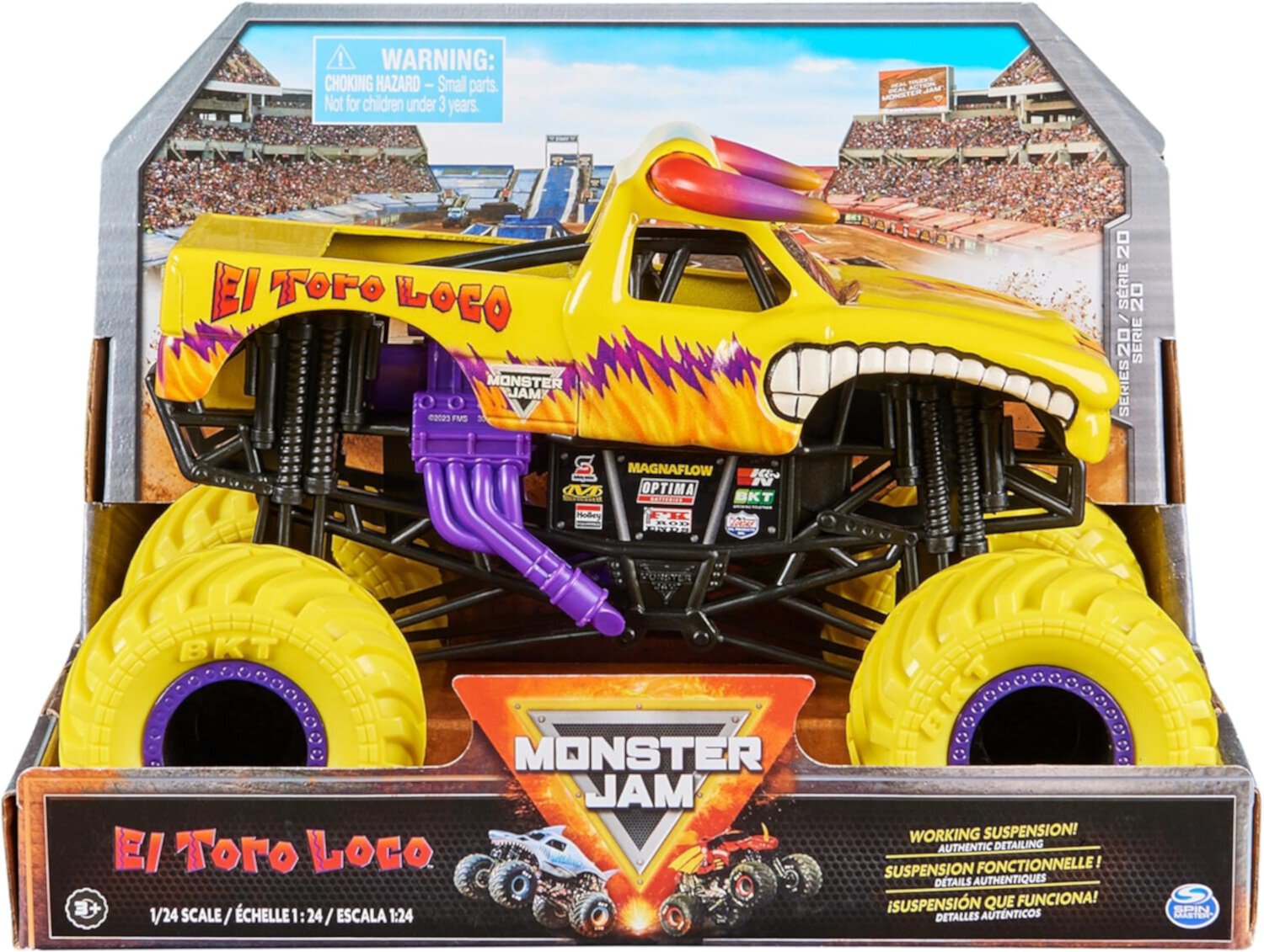 Monster Jam, Official El Toro Loco Monster Truck, Collector Die-Cast Vehicle, 1:24 Scale, Kids Toys for Boys and Girls Ages 3 and up Monster Jam