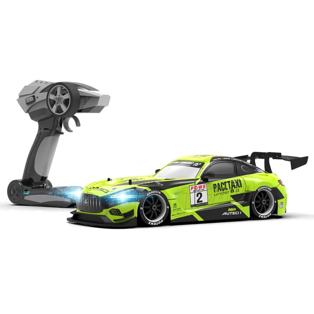 Eccomum RC Drift Car, 1/16 Remote Control Car 4WD Drift RC Cars Vehicle 20km/h High Speed Racing RC Racing Car with LED Light 4 Replaceable Tires for Kids and Adults Eccomum