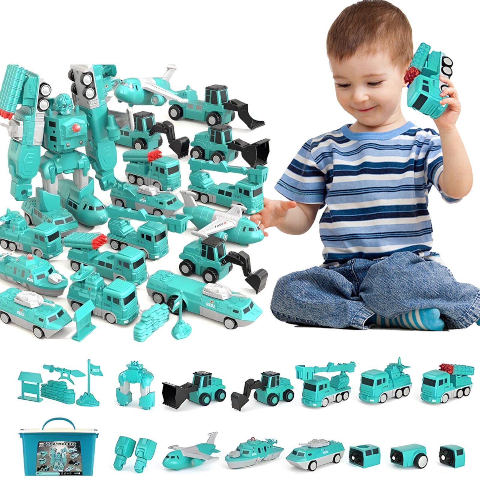 Fankiway Magnetic Transform Engineering Car Assembled toys Transforming Robot toys Set for Boys 6 in 1 Magnetic Construction Trucks Transform Robot Play Vehicles, Home tools on Sales Fankiway