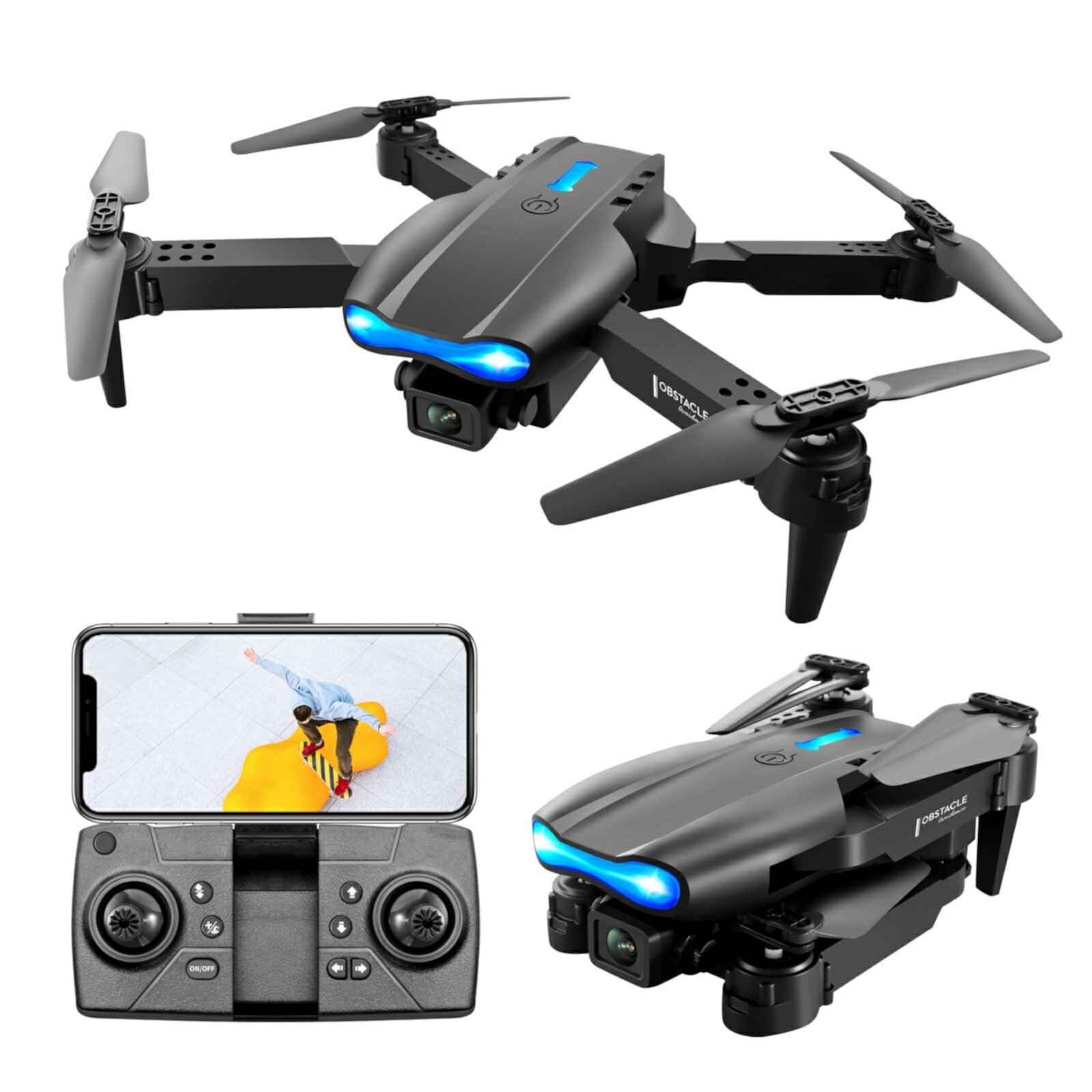 Fridja Gift K3 Remote Control Drone With 4K Dual High Definition Cameras Infrared Obstacle Avoidance Quadcopter Fridja