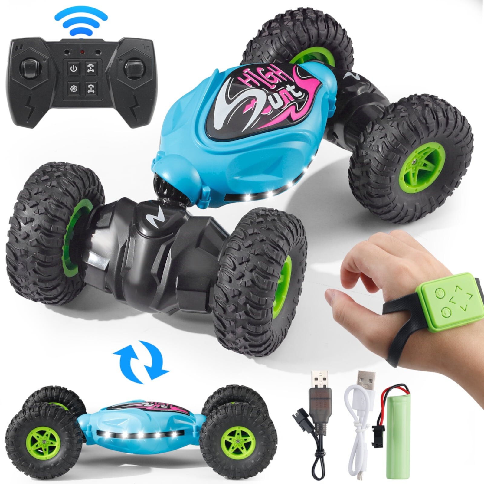 Gesture Sensing RC Stunt Car Toys for Boys 6-12 Years 2.4Ghz Remote Control Twist Cars, 4WD Transform Off Road for Rotating NETNEW