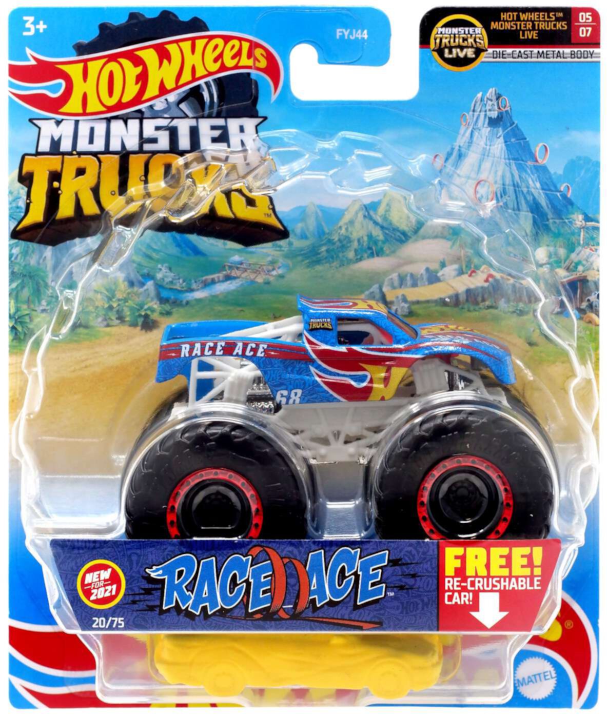 Hot Wheels Monster Trucks LIVE Race Ace Diecast Car Mattel