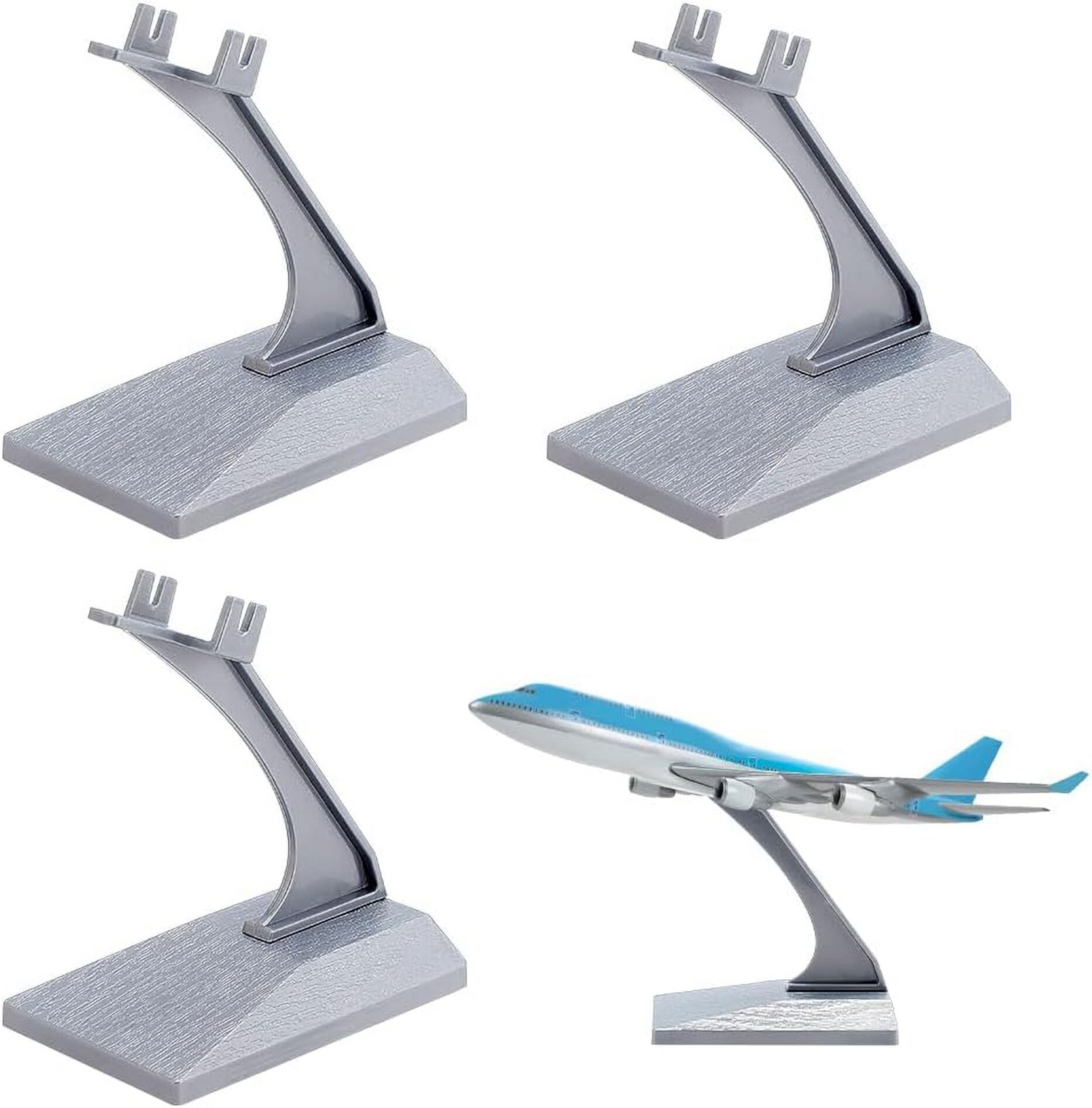 1Box 2Pcs Plastic Aircraft Bracket Tabletop Display Easels for Model Airplane Holder Clear 3.6x6x5cm Nobrand