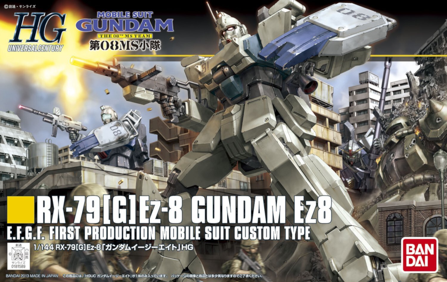 Bandai Hobby 08th MS Team #155 HGUC RX-79 Gundam Ez-8 HG 1/144 Scale Model Kit Gundam