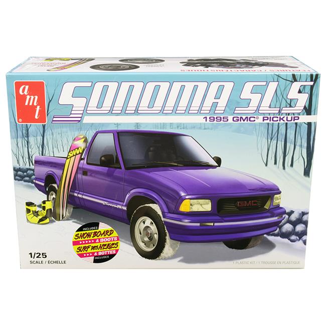 AMT AMT1168M Skill 2 Model Kit 1995 GMC Sonoma SLS Pickup Truck with Snowboard & Boots 1 by 25 Scale Model AMT