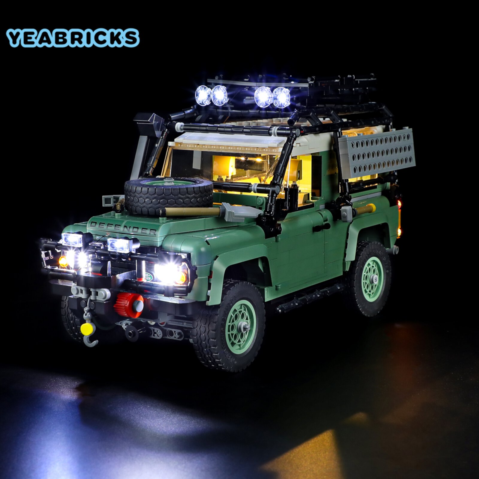 YEABRICKS LED Lighting Kit Compatible with LEGO Icons Land Rover Classic Defender 90 10317 Building Toy Set(Not Include the Model) Lightailing