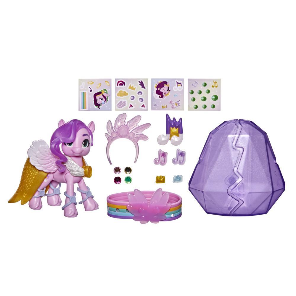 My Little Pony: A New Generation Movie Crystal Adventure Princess Petals - 3-Inch Pink Pony Toy, Surprise Accessories My Little Pony