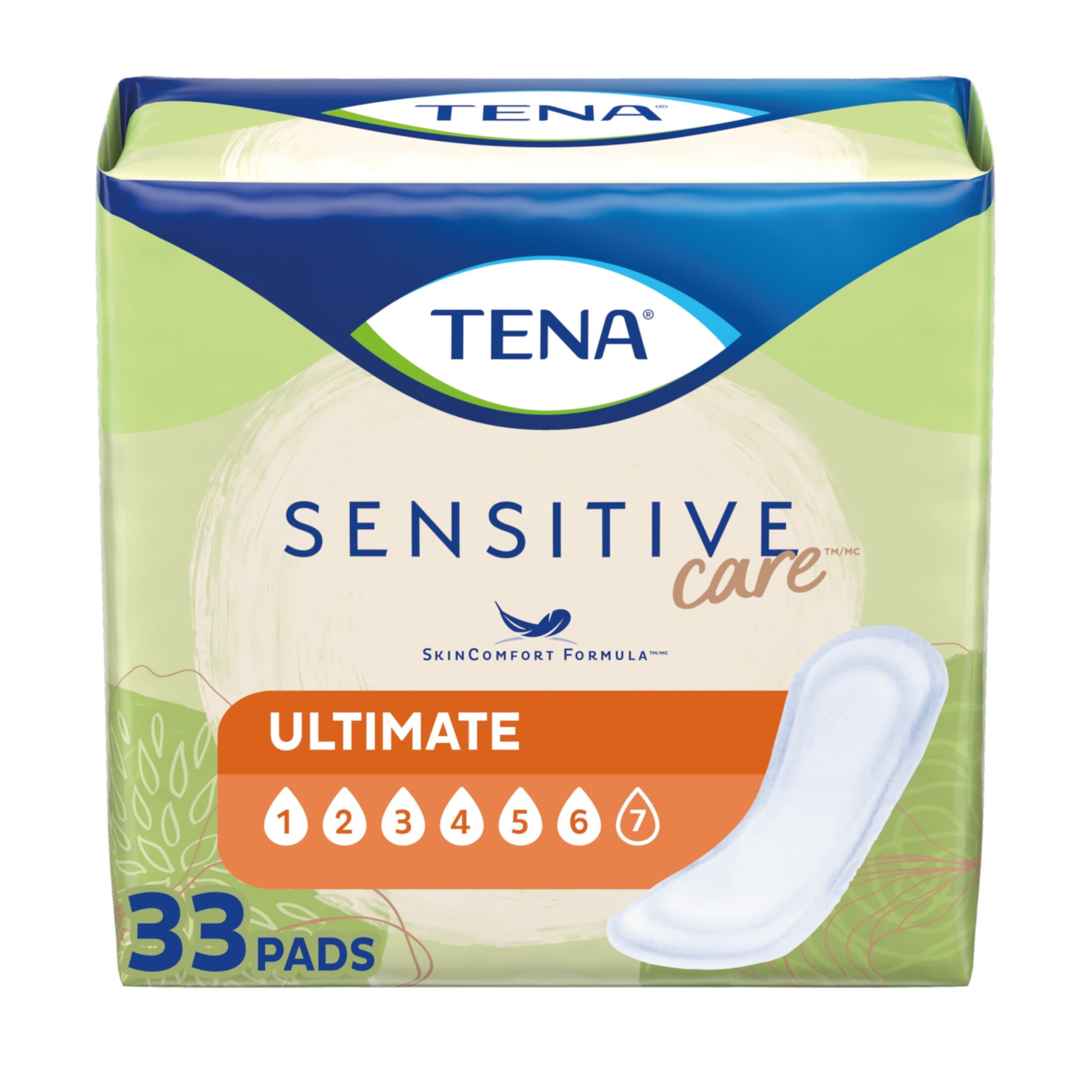 Tena Sensitive Care Ultimate Absorbency Incontinence Pad for Women, 33ct Tena