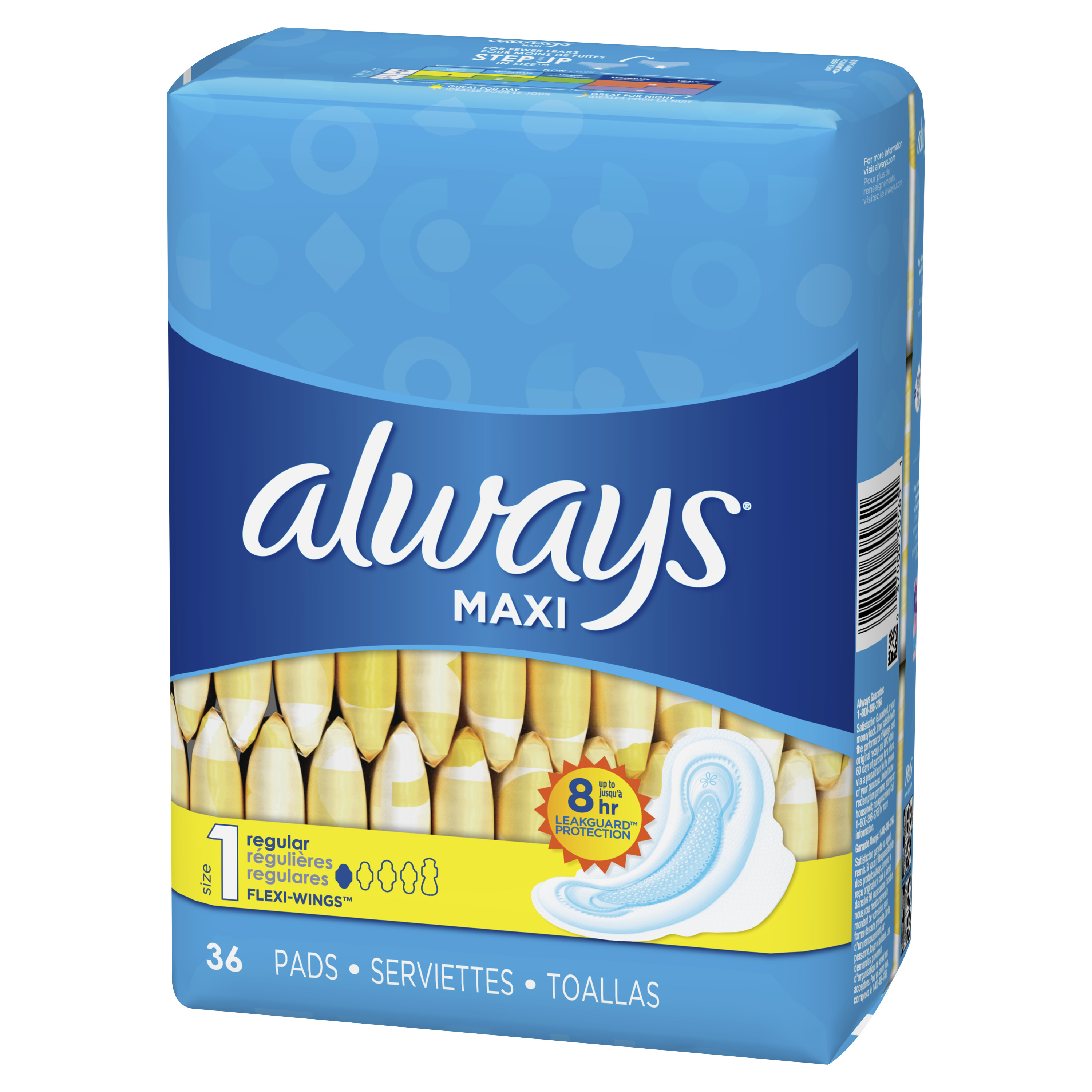 Always Maxi Pads, Size 1, 36Ct, 4 Pack Always