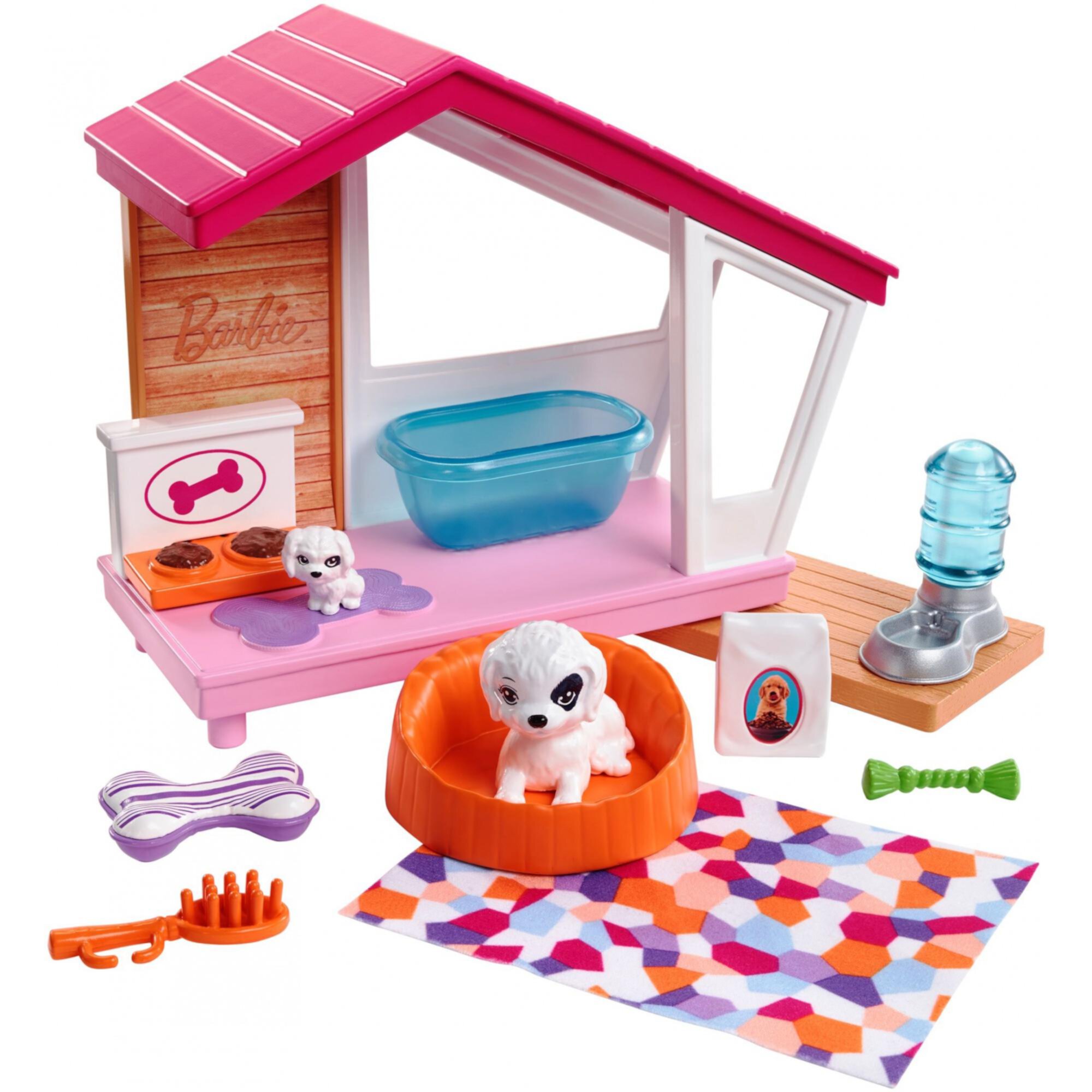 Barbie Estate Indoor Furniture Dog House & Accessories Set Barbie