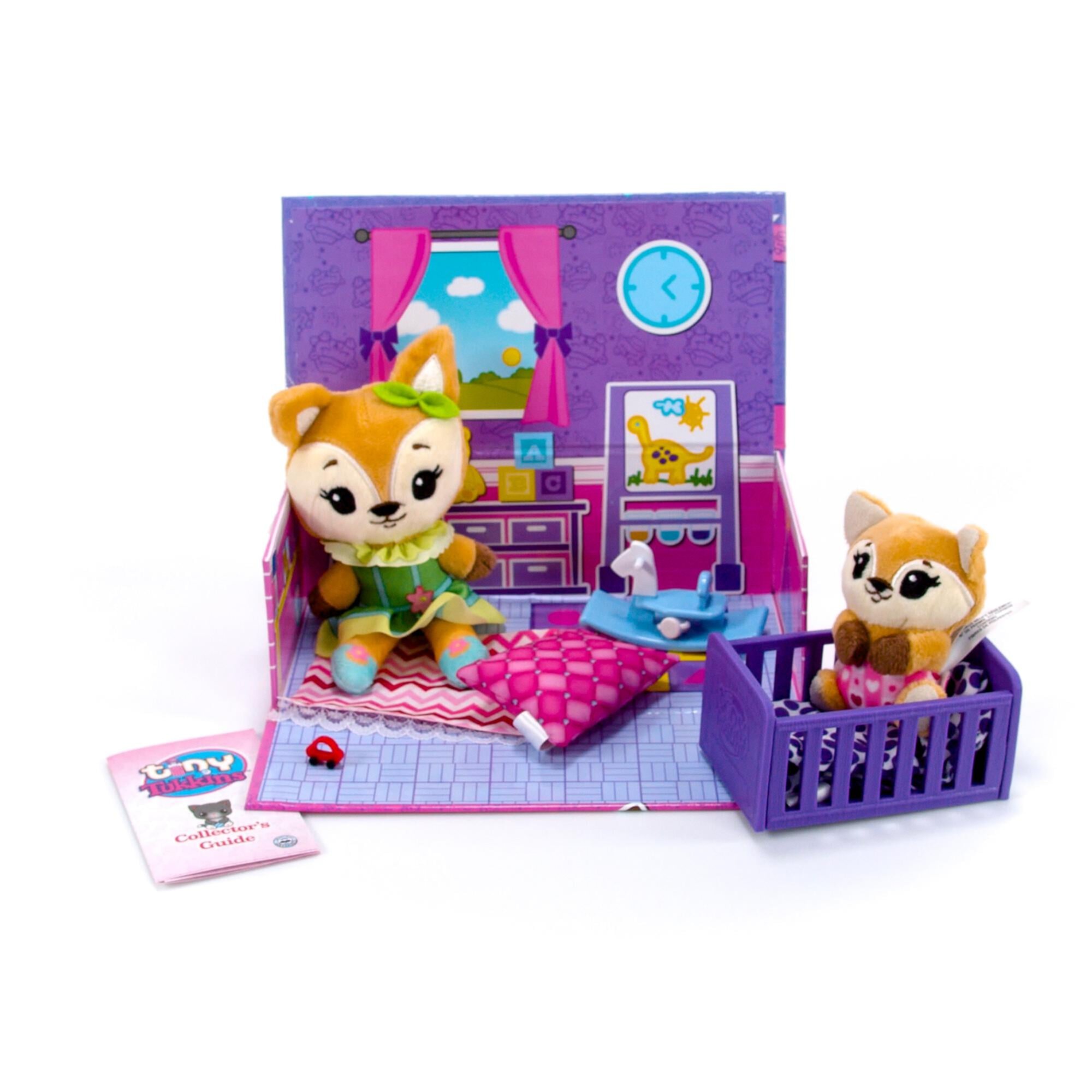 Tiny Tukkins Playset Assortment with Plush Stuffed Character, Dog with Patch Knick Knack Toy Shack