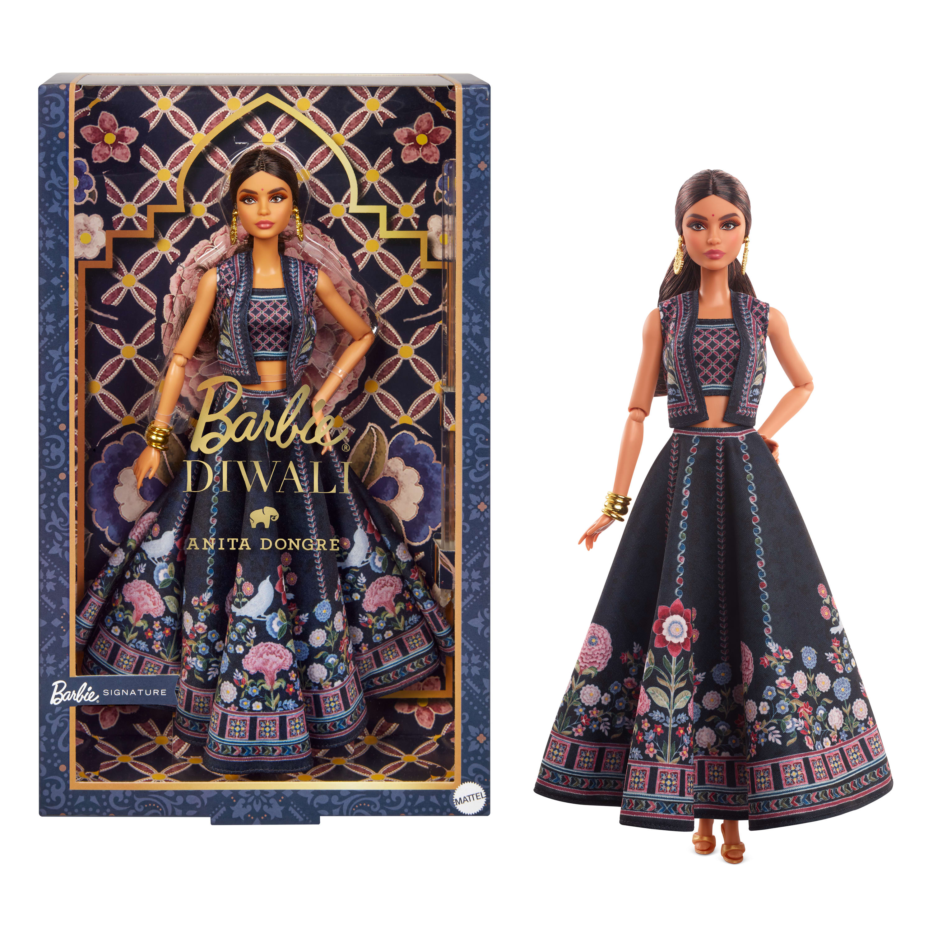 Barbie Diwali Barbie Doll by Anita Dongre Wearing Festival of Lights Look, Holiday Collectible Barbie